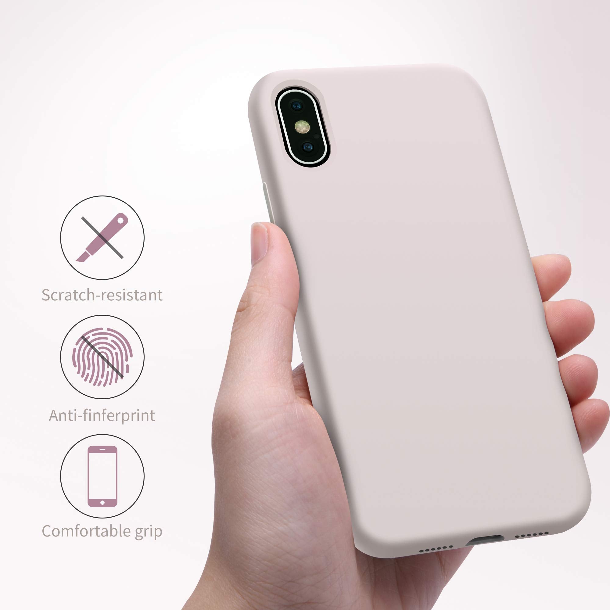 Otofly Compatible With Iphone X/Xs Case,Ultra Slim Fit Liquid Silicone Gel Cover With Full Body Protection Anti Scratch Shockpro