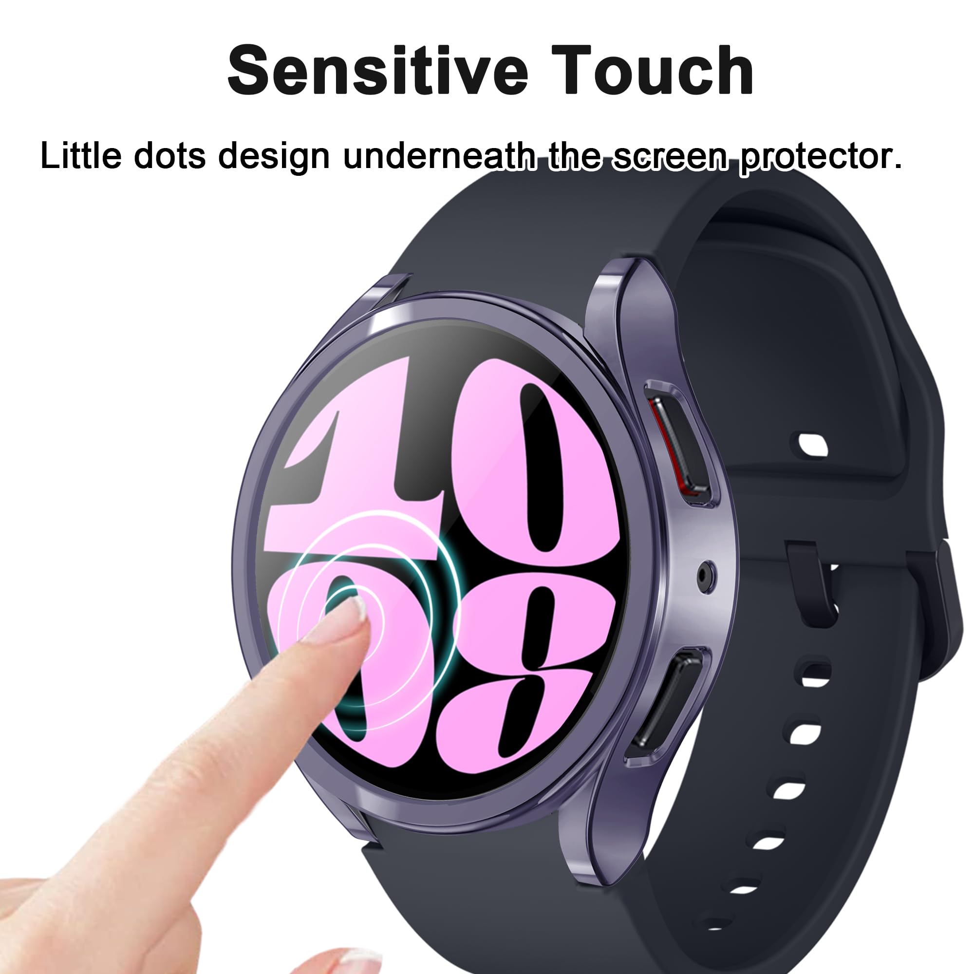 [6 Pack] Yuvike Watch Screen Protector Compatible With Samsung Galaxy Watch6 40Mm, Soft Tpu Bumper Case, Anti Scratch Full Prote