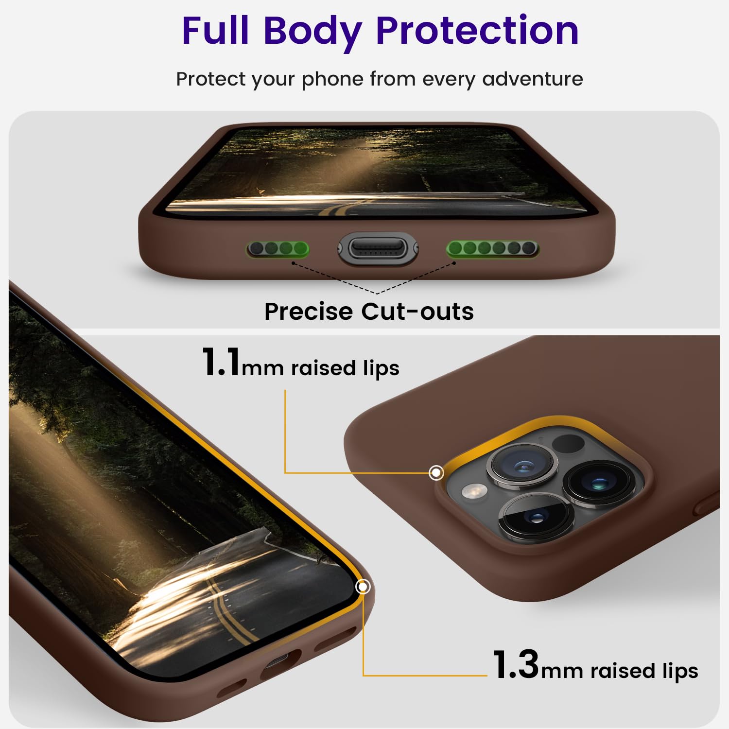 Otofly Designed For Iphone 14 Pro Max Case, Silicone Shockproof Slim Thin Phone Case For Iphone 14 Pro Max 6.7 Inch (Light Brown