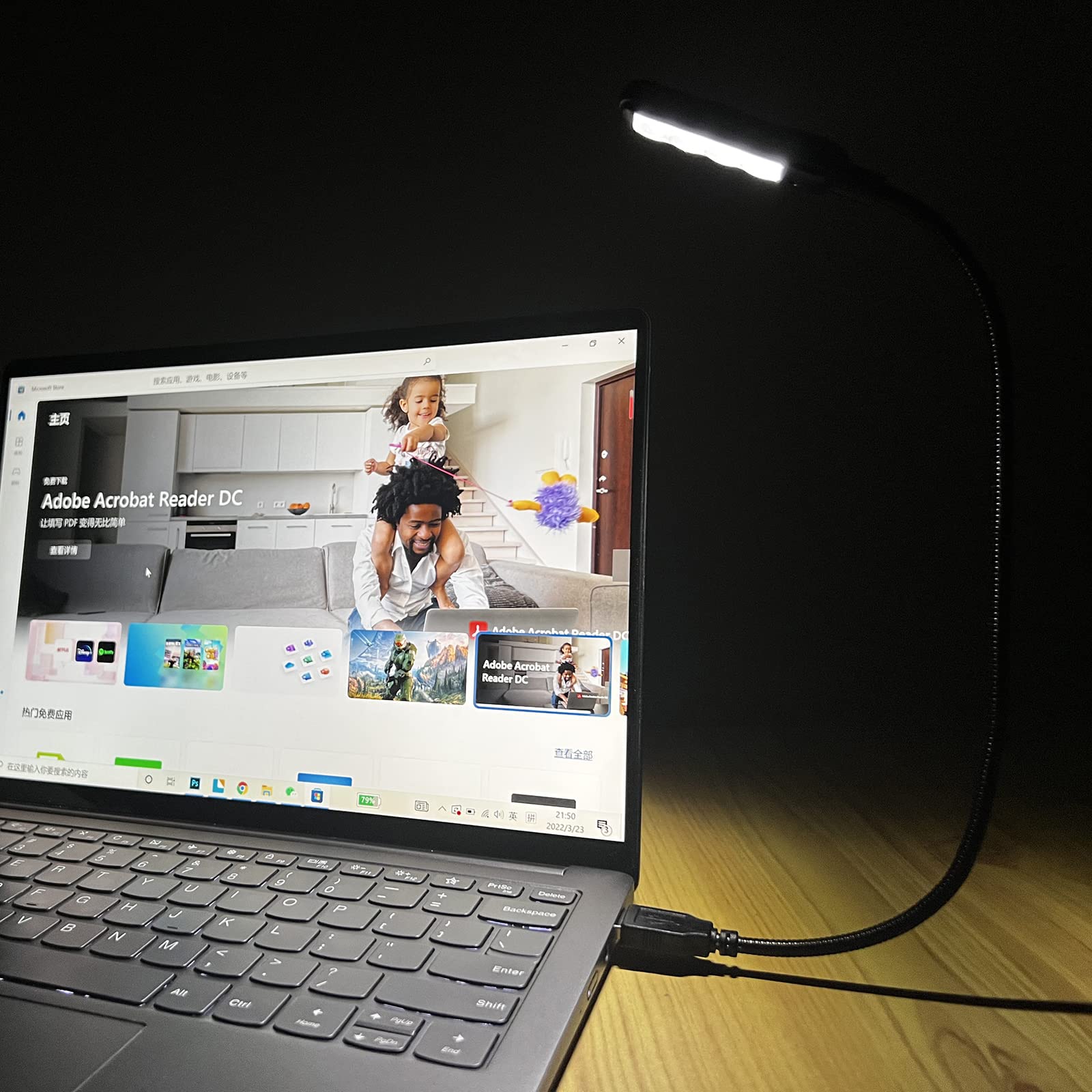 Bubosper Usb Light For Laptop Keyboard, Thickened & Flexiable 3 Brightness X 3 Color Temperature Usb Reading Light For Nightwork