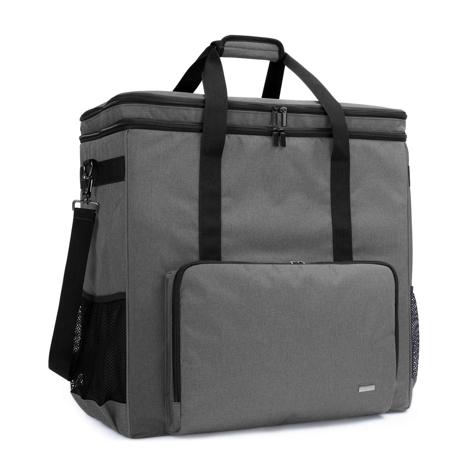 Curmio Double Layer Carrying Case For Computer Tower, Desktop Computer Travel Storage Tote Bag For Pc Chassis, Keyboard, Cable A