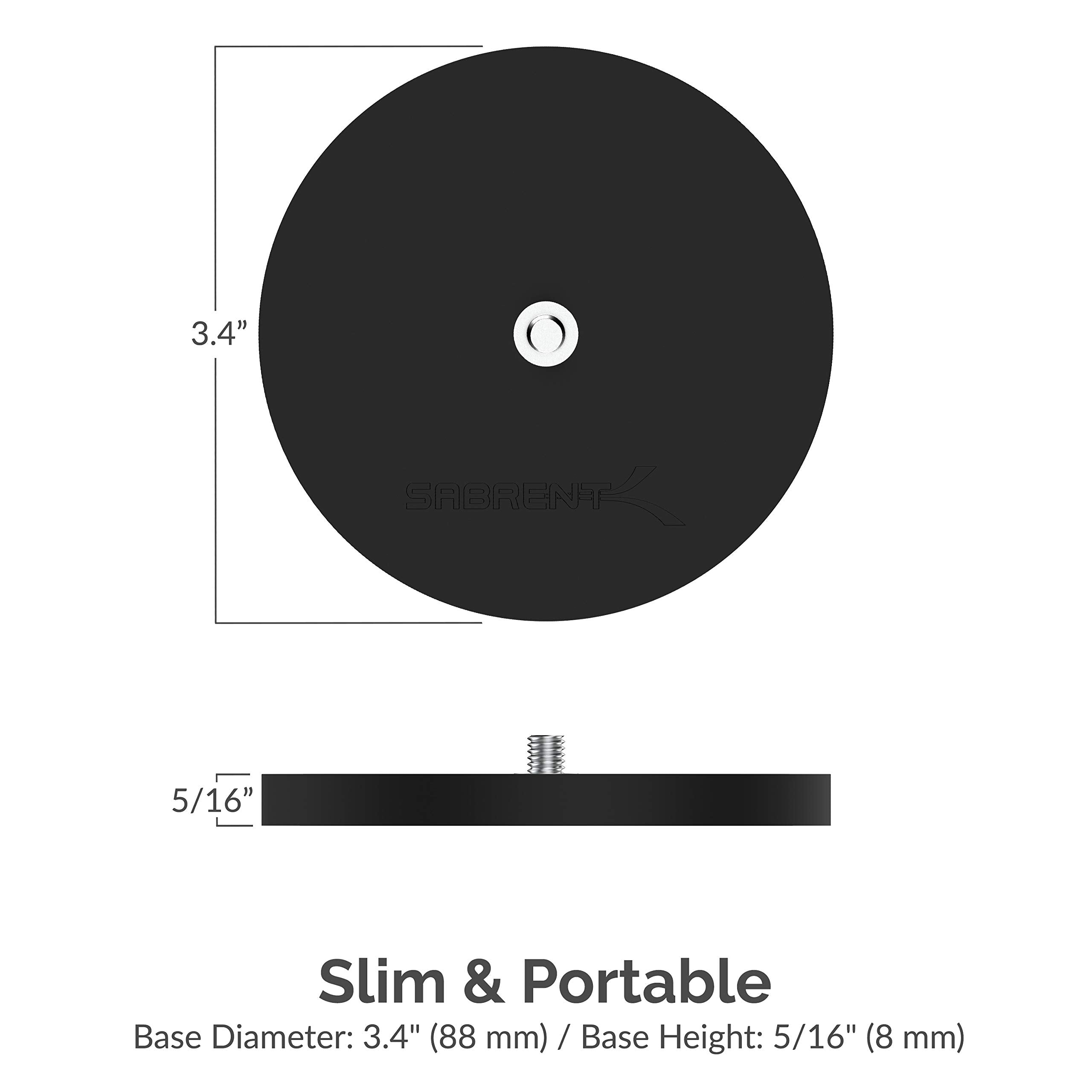 Sabrent Rubber Coated Magnetic Mount For Action Cam/Cameras And Small Dslr (Cs Mg88)