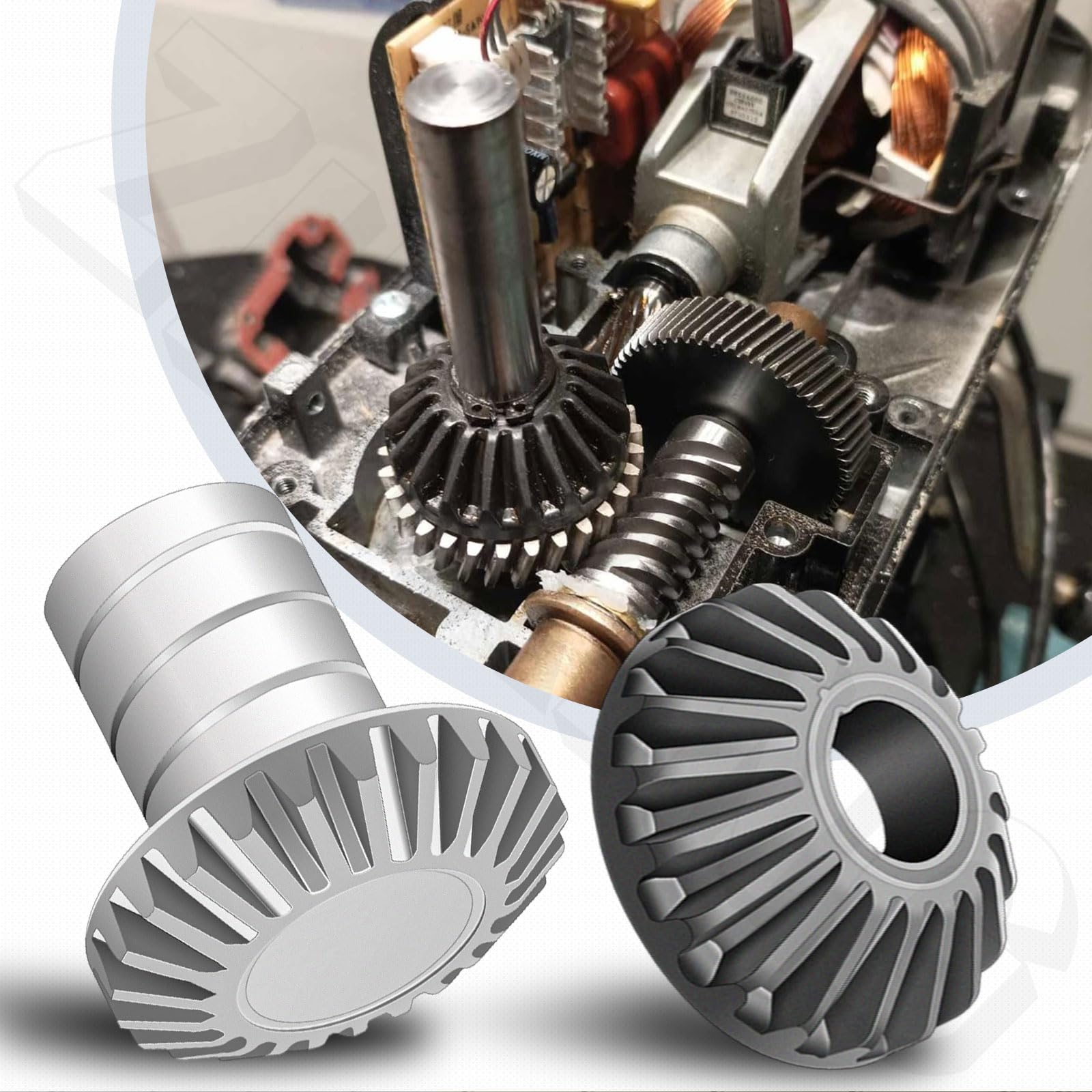 W11192795 Beveled Gears Set Compatible With Whirlpool/Kitchen Aid Stand Mixer Includes 9703337 9703338 Gears Fits 4Kb25G, 4Kd266