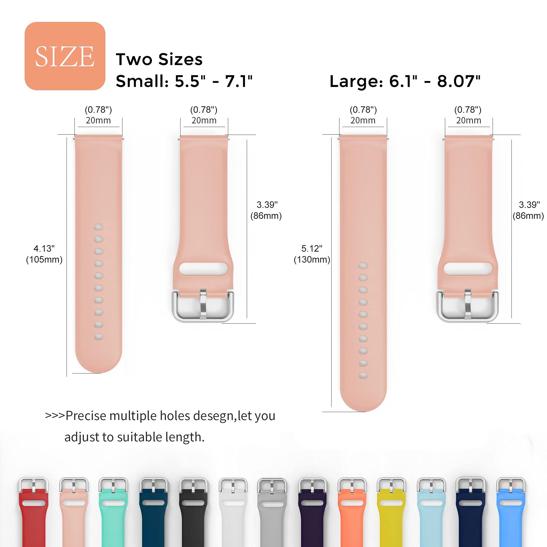 Compatible For Samsung Galaxy Watch 4 Band 44Mm 40Mm,Galaxy Watch 4 Classic Band 46Mm 42Mm,Galaxy Watch Active 2 40Mm 44Mm,Galax