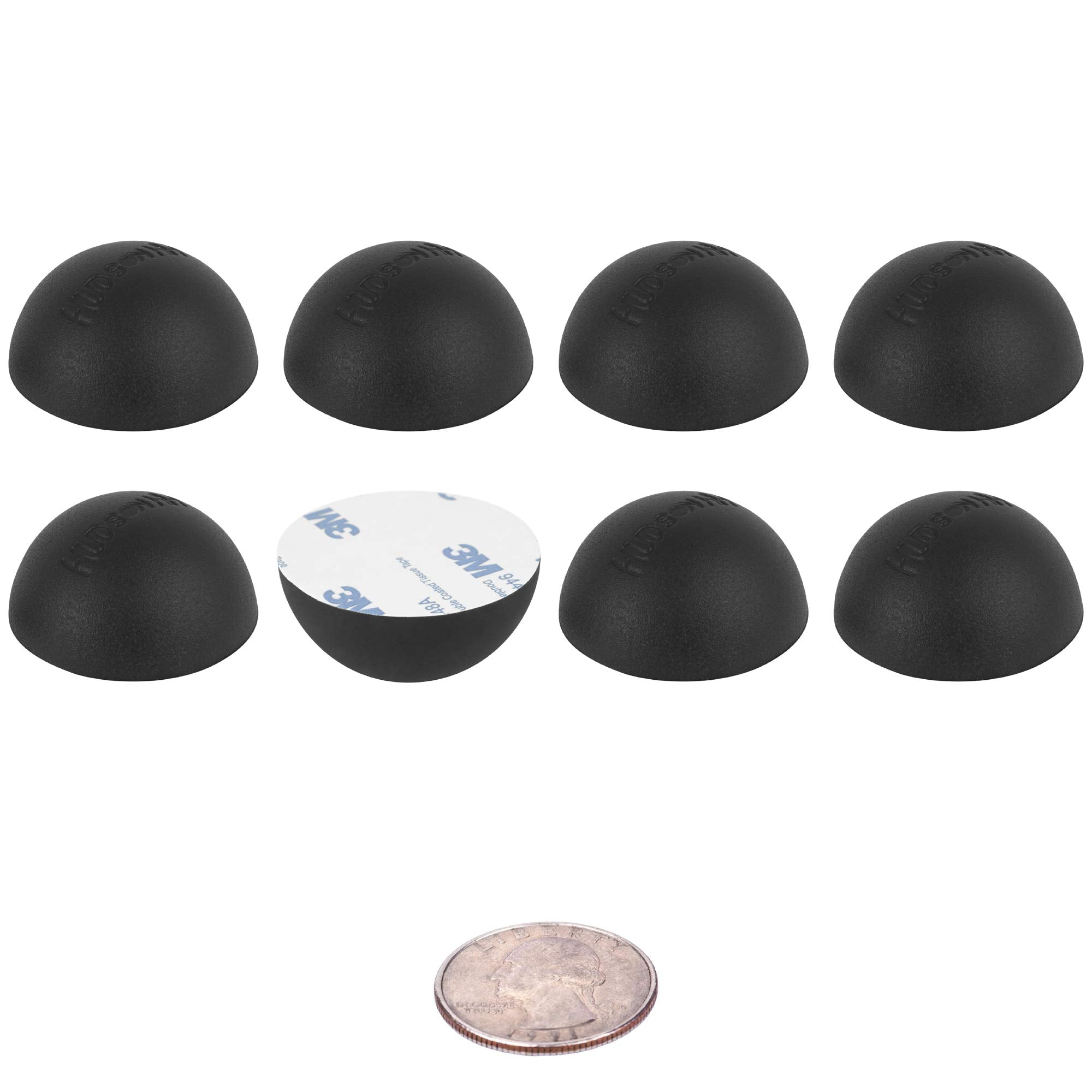 Hudson Hi-Fi Speaker Isolation Feet (8-Pack, 1) - Adhesive Silicone Anti-Vibration Pads for Speakers, Turntables, Subwoofers & A