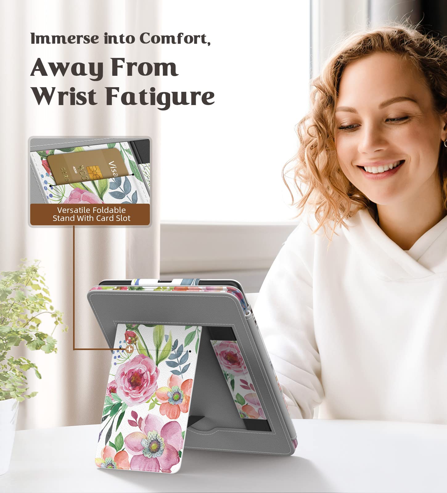 Moko Case For Kindle Paperwhite 11Th Generation 2021 Release, Slim Pu Shell Cover With Auto Wake/Sleep, Magnetic Closure, Lightw