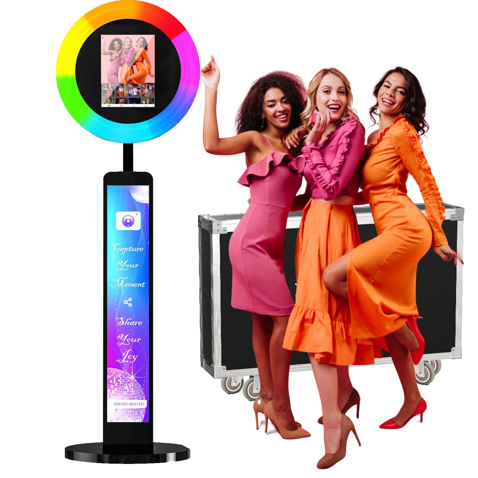 Sioxcfz Portable Photo Booth Shell Stand For Ipad 10.2'' 10.9'' 11'' 12.9''Selfie Photobooth Machines With Software App Control