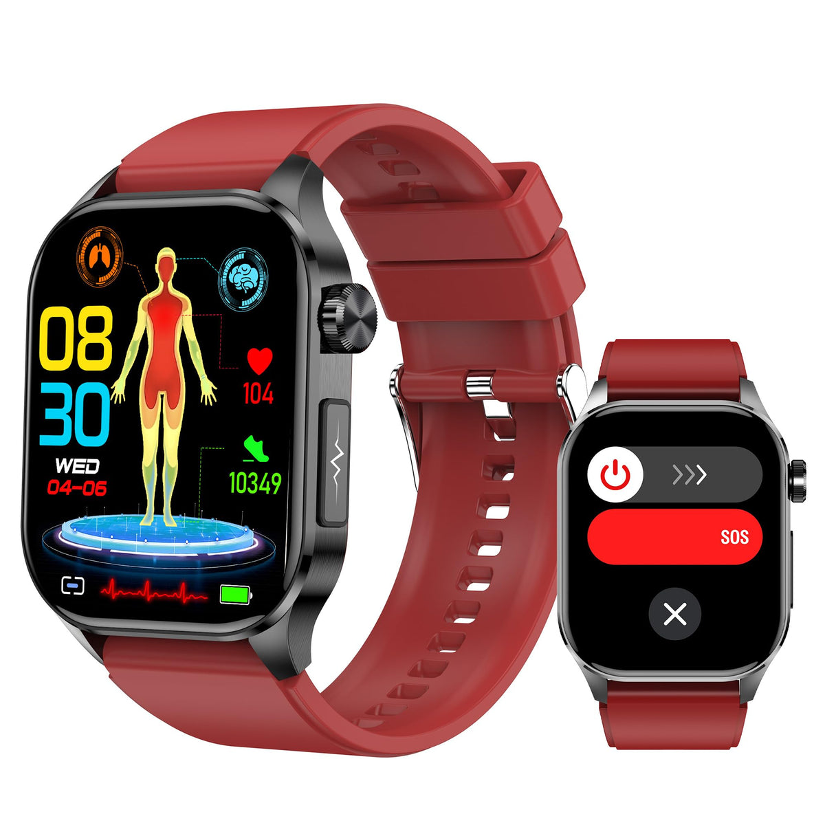 Smart Watch For Men Women, 2.04 '' Amoled Color Screen, 24/7 Heart Rate, Blood Oxygen, Blood Pressure, Sleep And Stress Health M