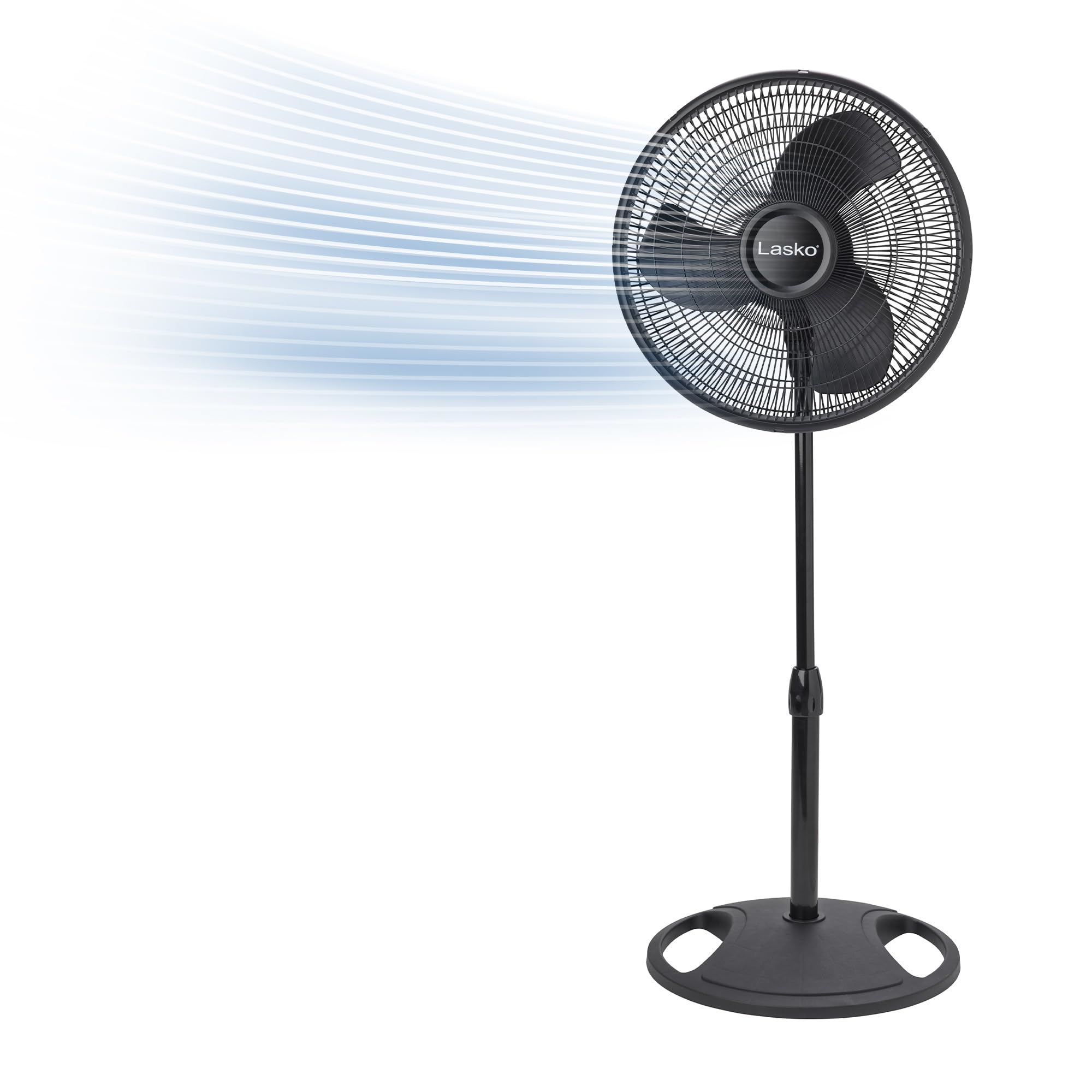 Lasko 2521 16 Inch 3-Speed Quiet Adjustable Tilting Wide-Area Oscillating Standing Pedestal Fan for Bedroom, Kitchen, Home, and 