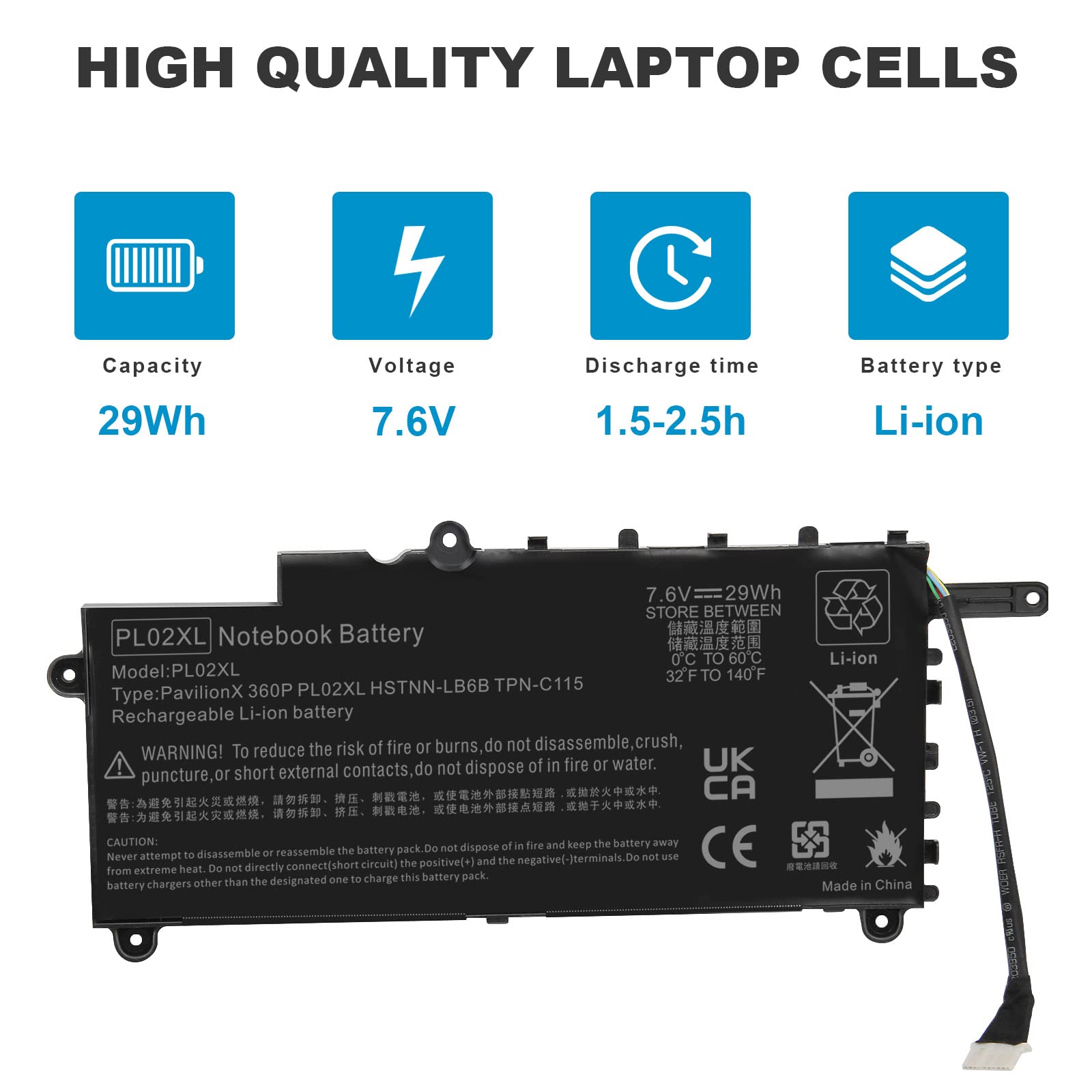 Fancy Buying Laptop Replacement Battery for HP Pavilion 11-n X360 PL02XL 7.6V 29Wh