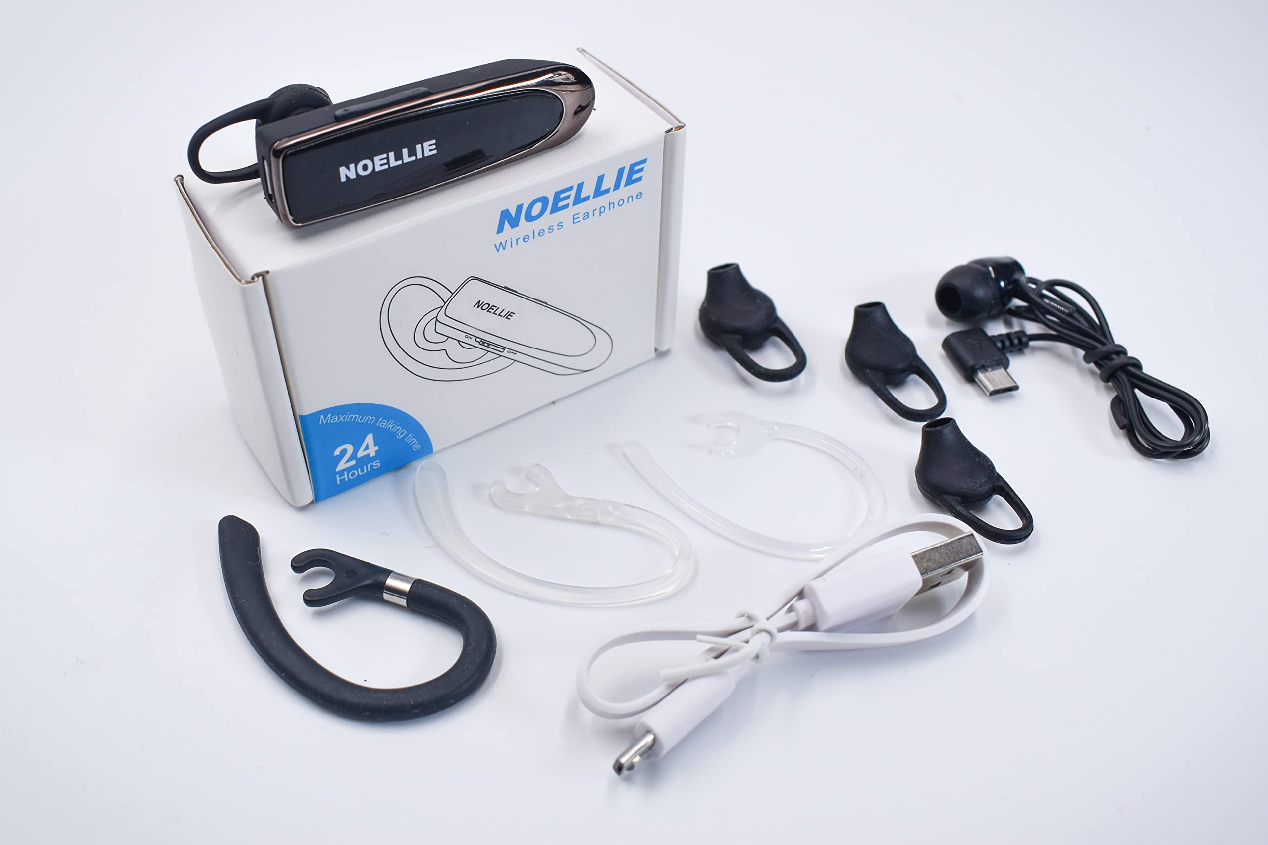 Bluetooth Earpiece, Wireless Handsfree, Noise Cancelling In Ear Headset Earbuds, Great For Driving Business Leisure Compatible W