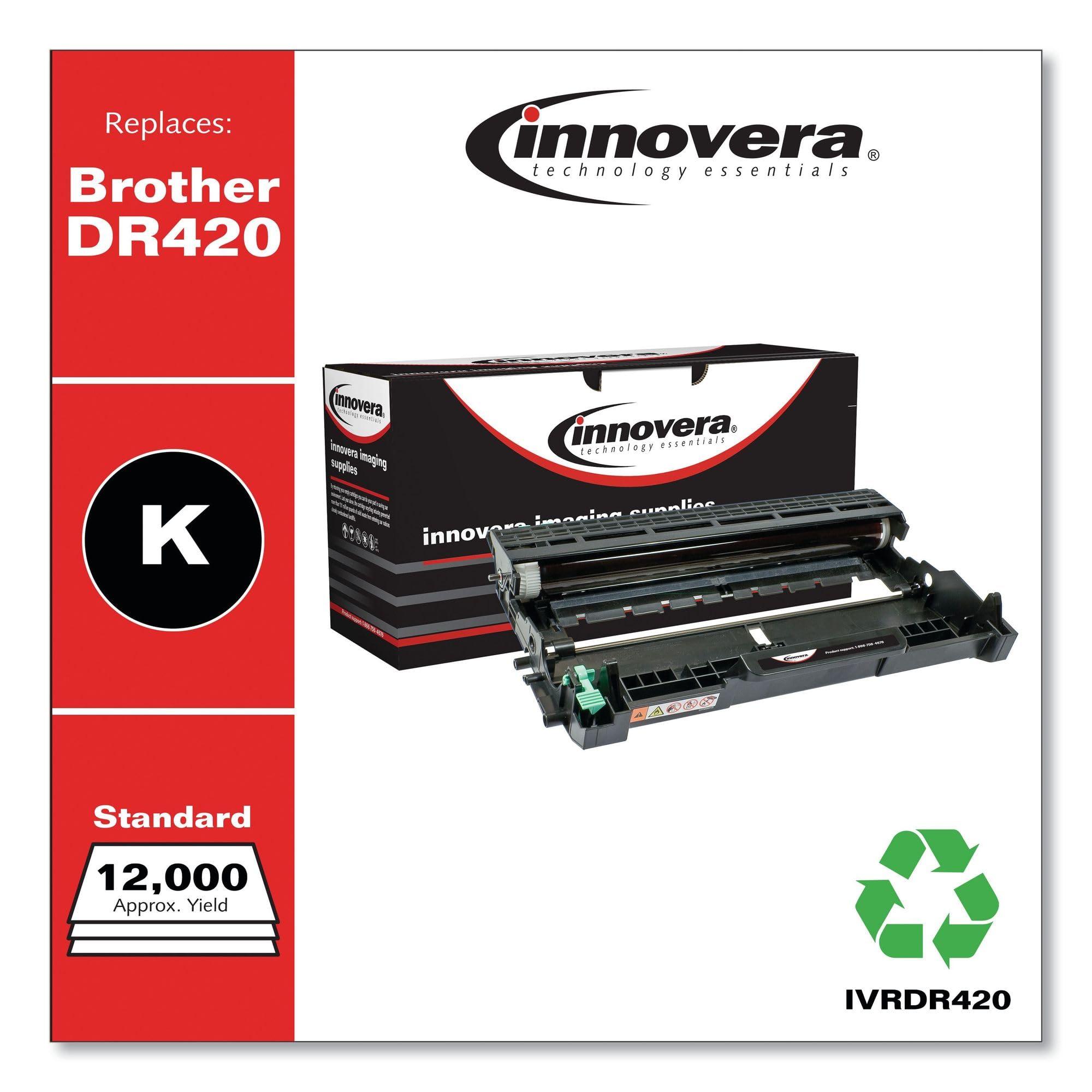 Innovera Remanufactured Black Drum Unit, Replacement For Dr420, 12,000 Page Yield
