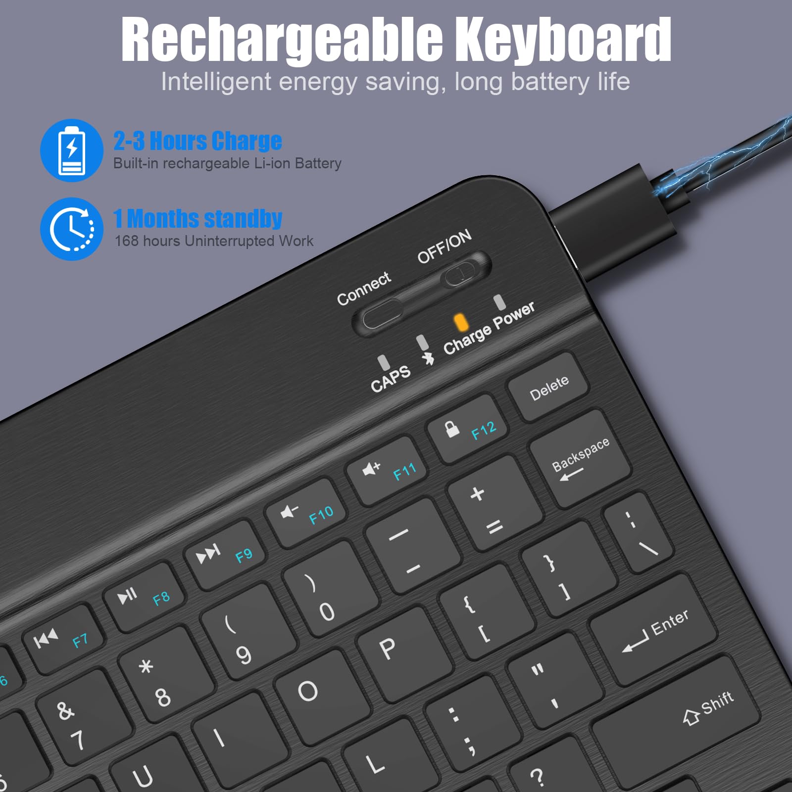 Bluetooth Keyboard For Ipad 10Th Generation, Ipad Pro 13/12/11/10/9/8/7 Inch, Ipad Air 13/11Th Gen, Ipad Mini, Samsung Xiaomi Ta