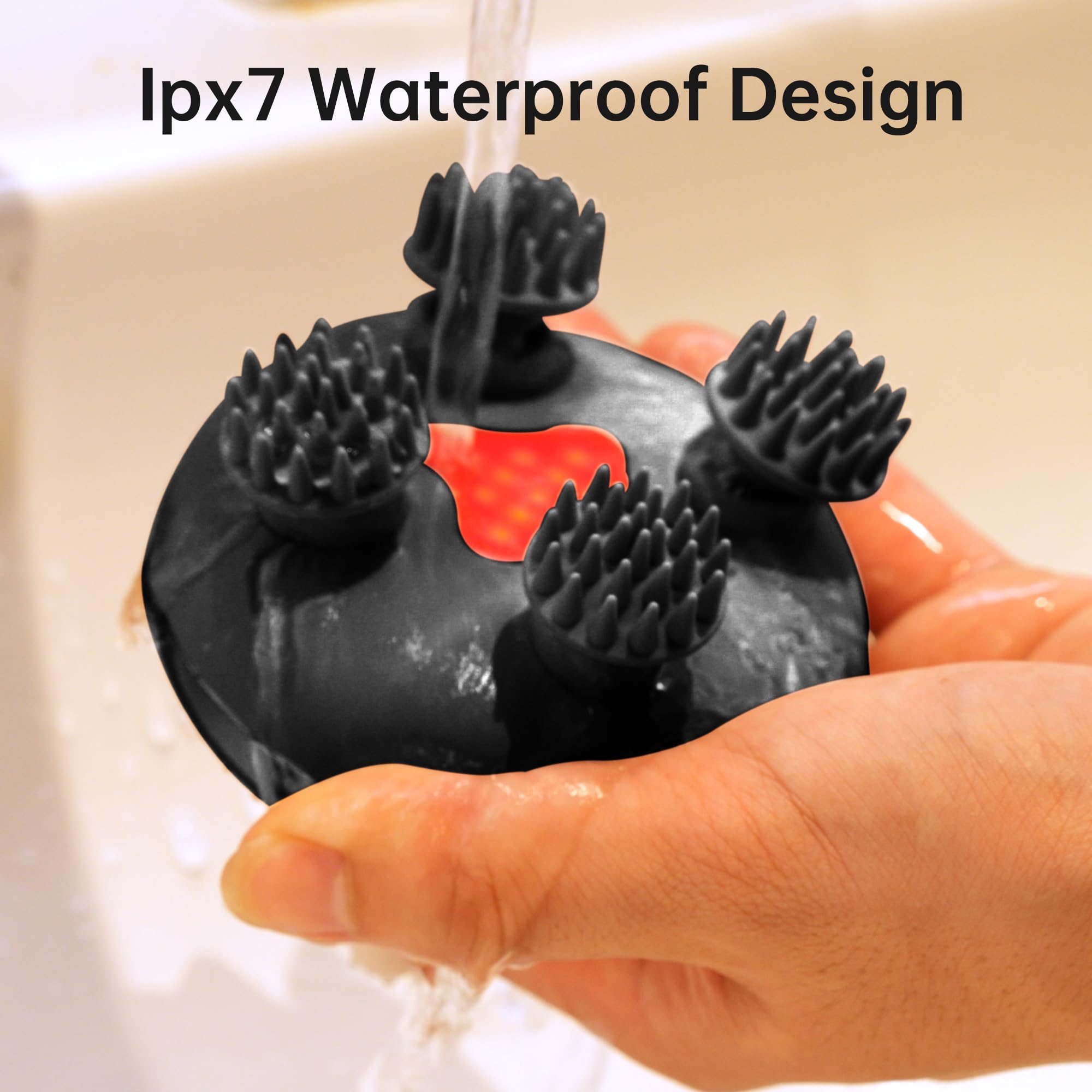 Comfier Head Massager,Scalp Massage Hair Growth With 3 Kneading Modes,Waterproof Body Massager For Stress Relief, Cat Massage(Bl