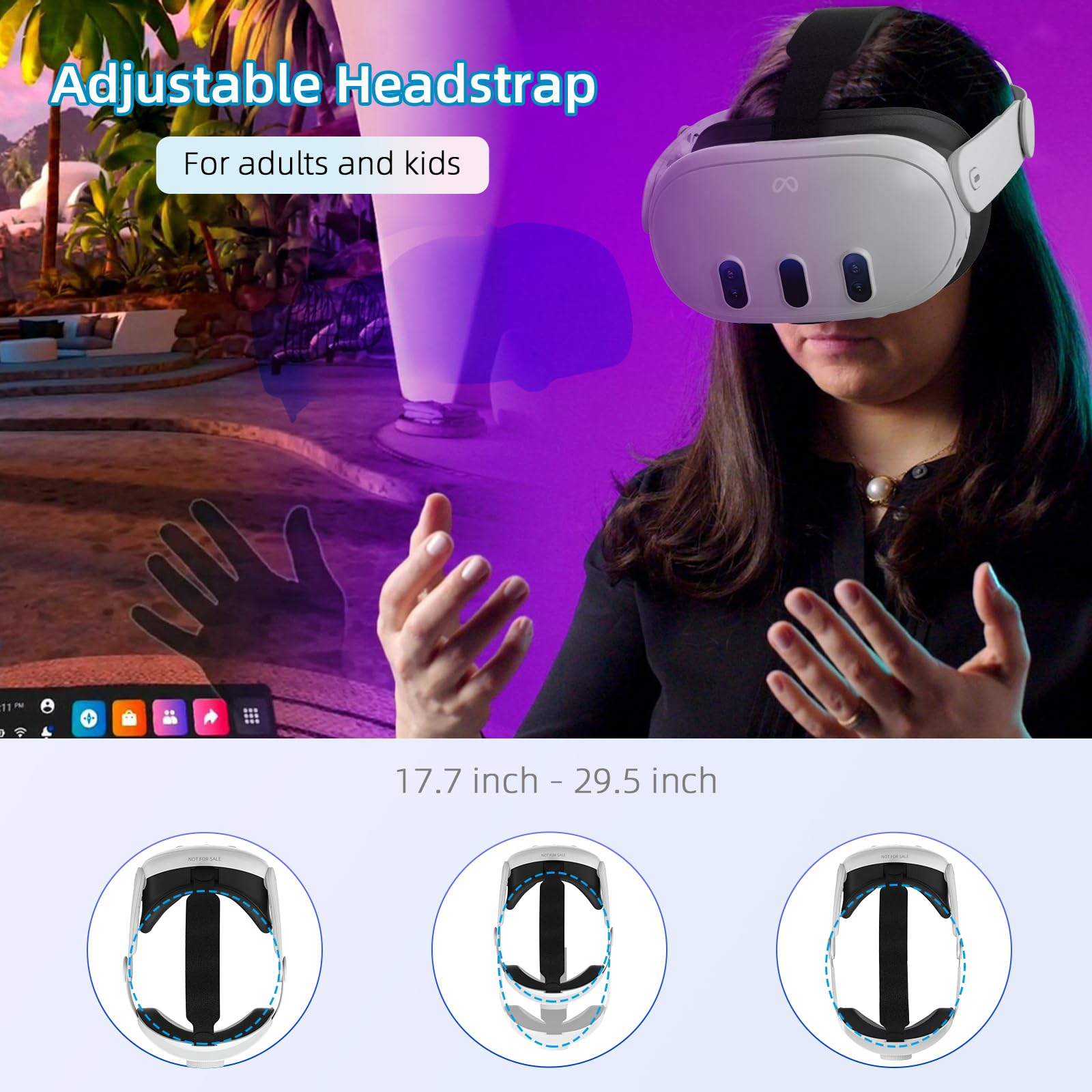 Head Strap Compatible With Oculus Quest 3,Meta Quest 3 Accessories Adjustable Elite Strap Replacement For Enhanced Comfort Suppo