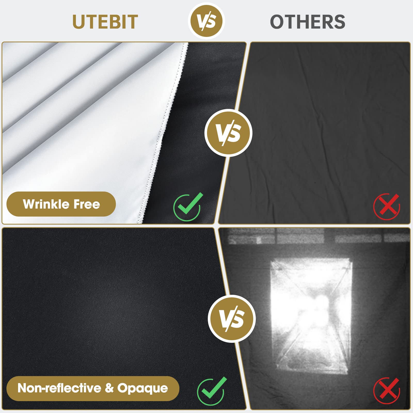 Utebit 3Ftx5Ft Black White Backdrop With 4 Spring Clamps, 2 In 1 Double Sided Background For Photography,Black & White Photo Bac