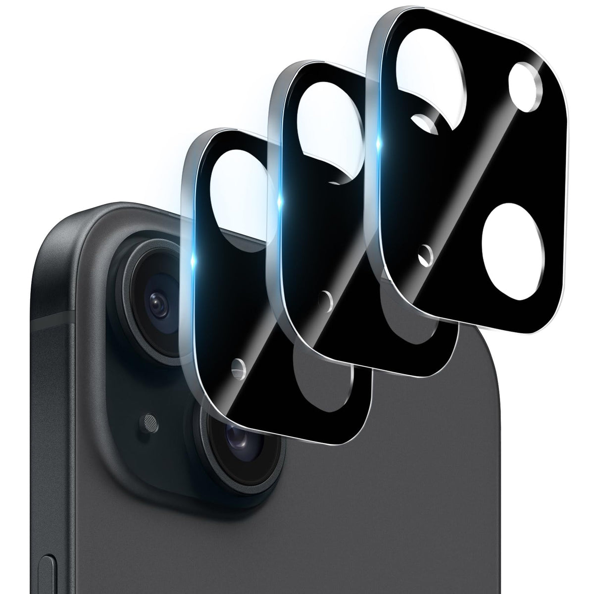 Dengduoduo ?3 Pack Camera Lens Protector For Iphone 15 6.1'' & Iphone 15 Plus 6.7'', Tempered Glass, Ultra Hd, 9H Hardness, Anti