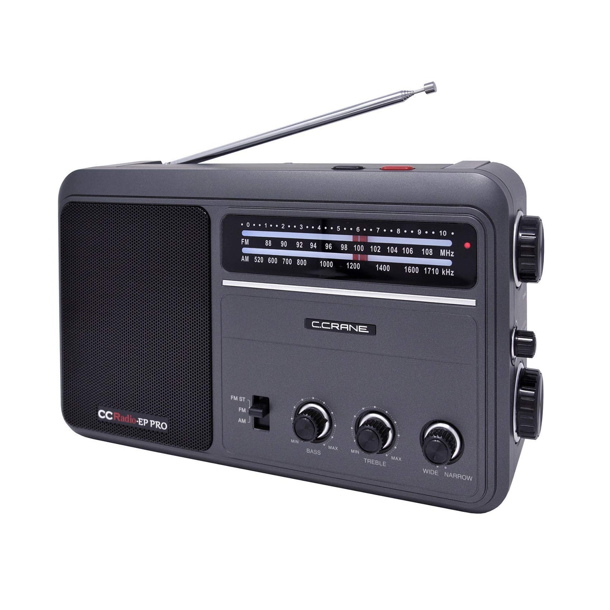 C. Crane Ccradio   Ep Pro Am Fm Battery Operated Portable Analog Radio With Dsp Black
