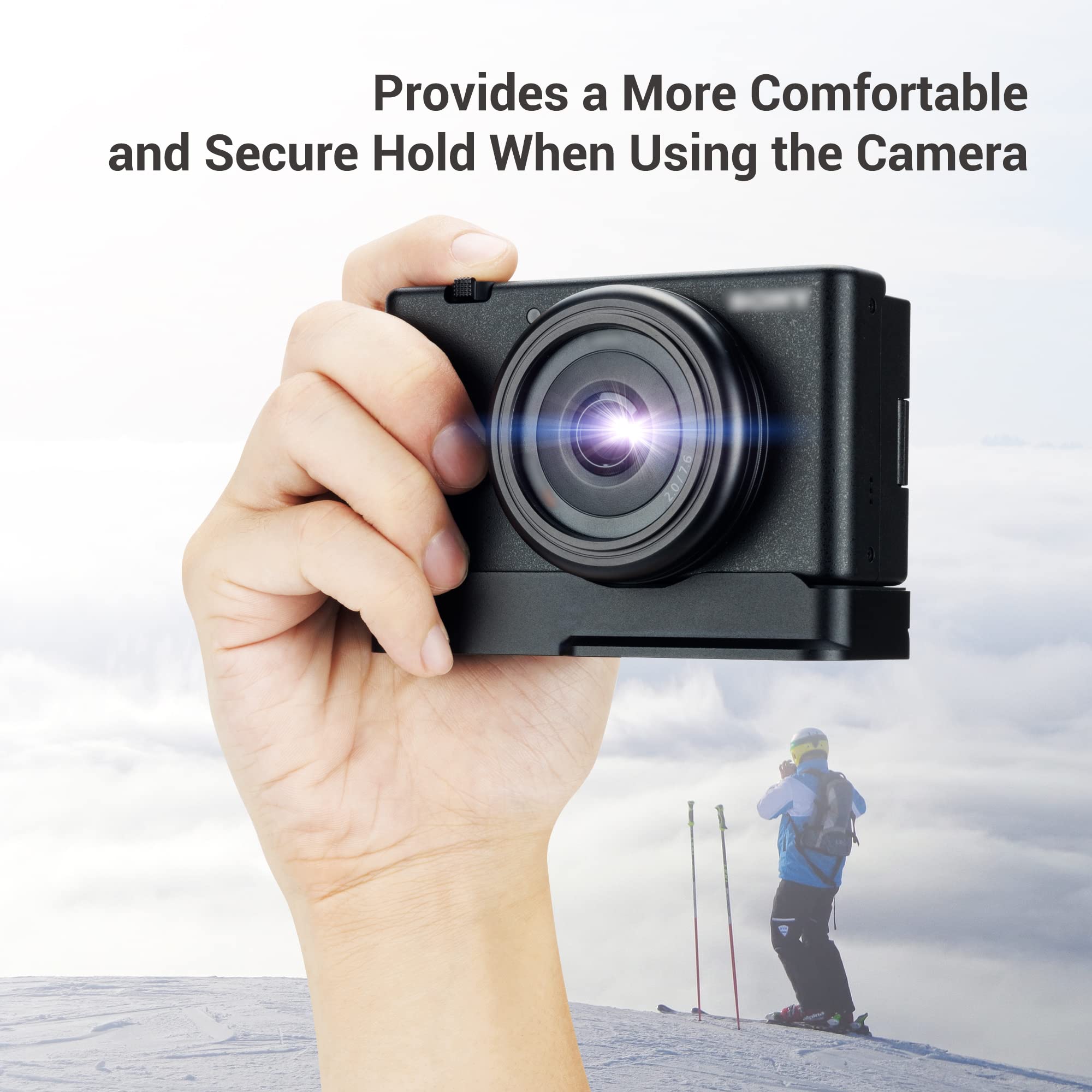 Zv-1F Zv1F Camera Metal Grip Extension Bracket With Mic Cold Shoe Mount For Sony Zv-1F Zv-1Ii (Not For Zv-1),Must-Have Accessory