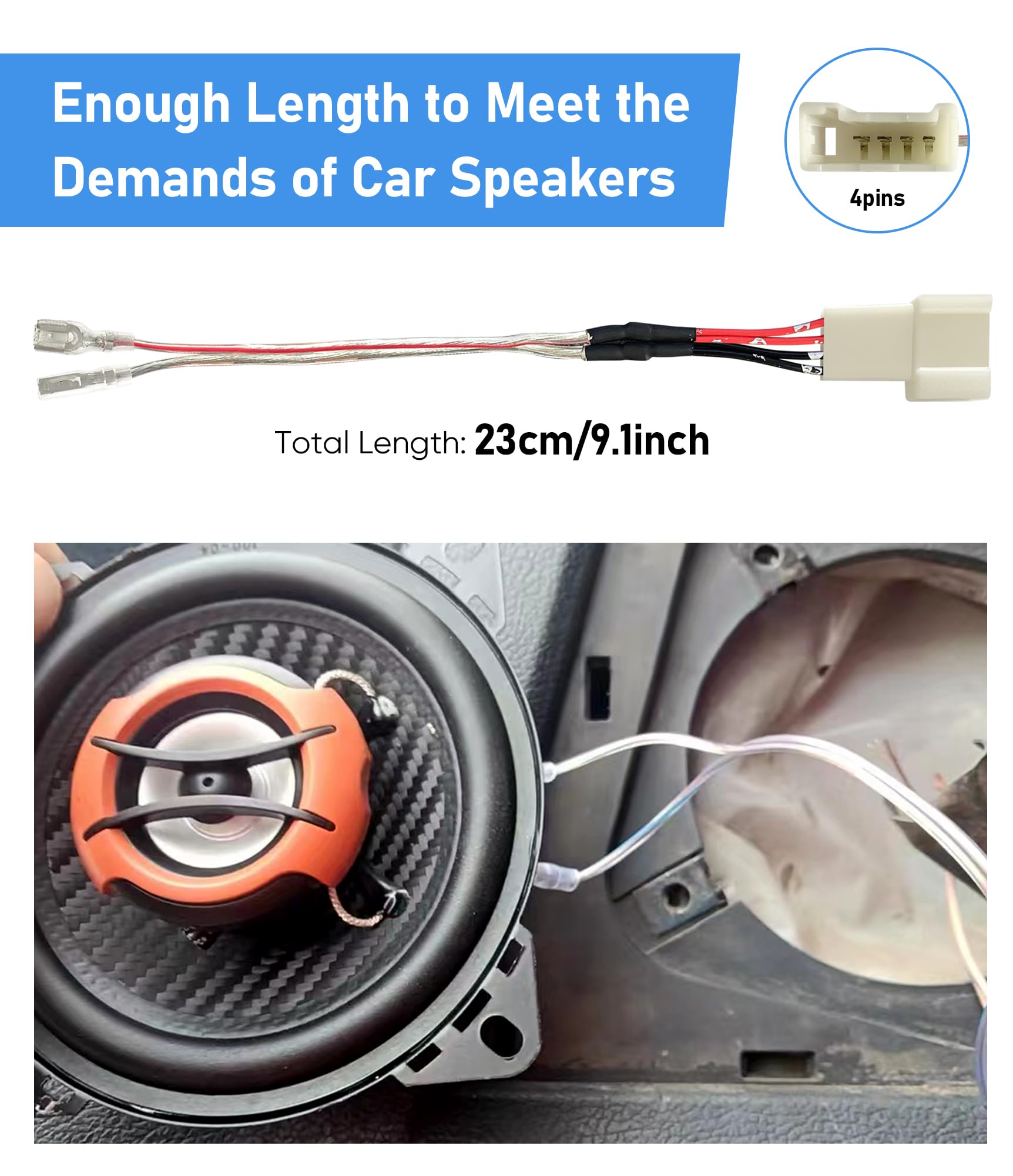 Car Front Door Tweeter Speaker Wiring Harness Replacement For Toyota Rav4/Camry/Highlander 2008 2022, Subaru Forester/Impreza/Crosstrek 2012 2020 Dash Tweeter Speaker Wire Adapter Connector Plug, 2Pcs