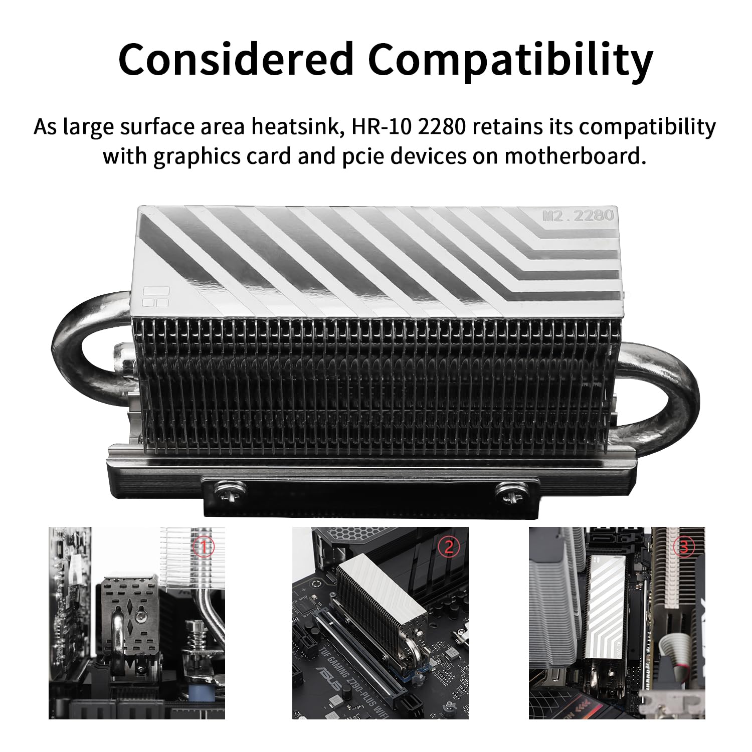 Thermalright Hr10 2280 Ssd Heatsink Cooling,Double Sided Heat Sink,4  5Mm Heatpipes, With Thermal Silicone Pad For 2280 Ssd Pc A