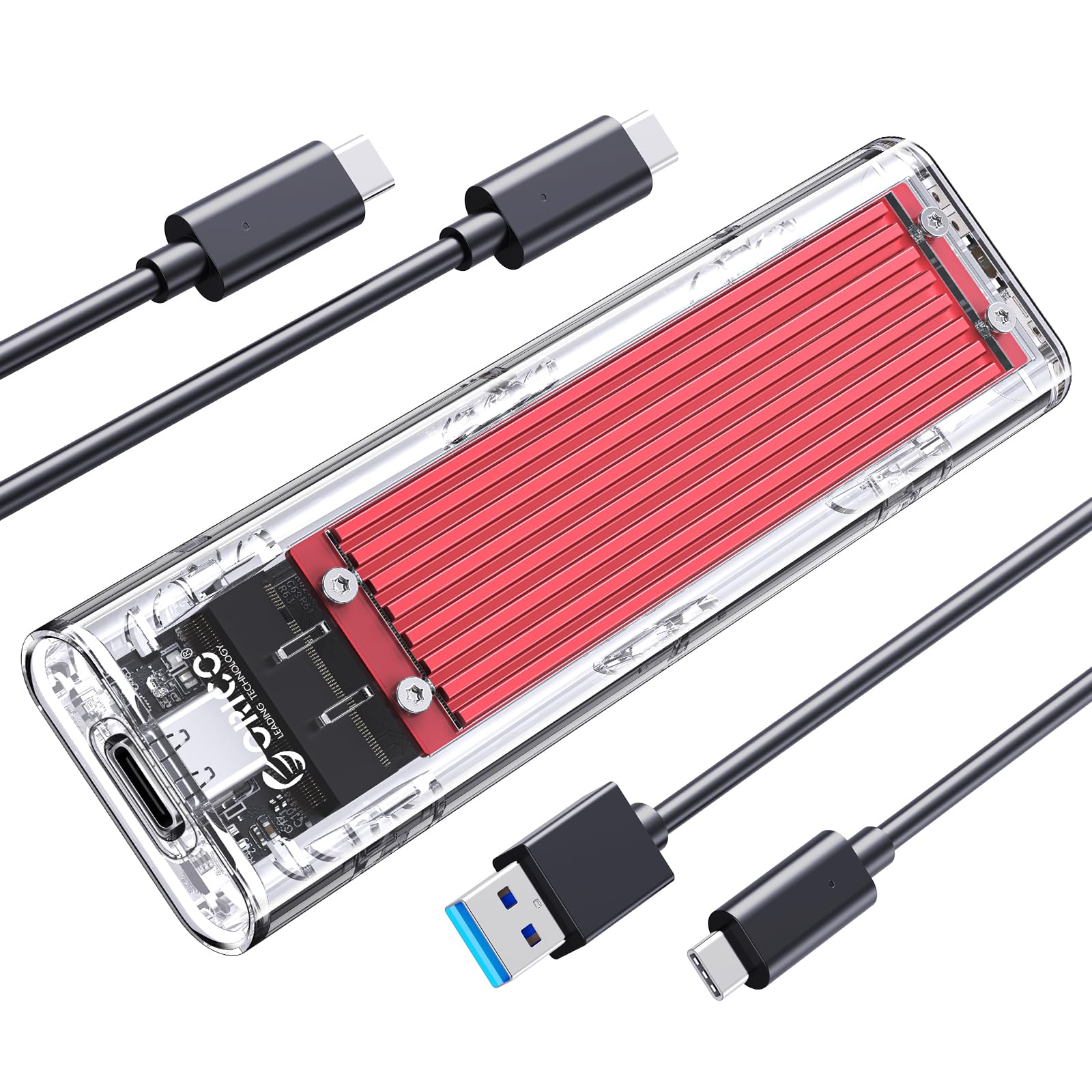 Orico Nvme M.2 To Type C Usb3.1 Gen2 10Gbps Transparent External Solid State Drive Adapter Enclosure For 2280 2260 2242 2230 Pci