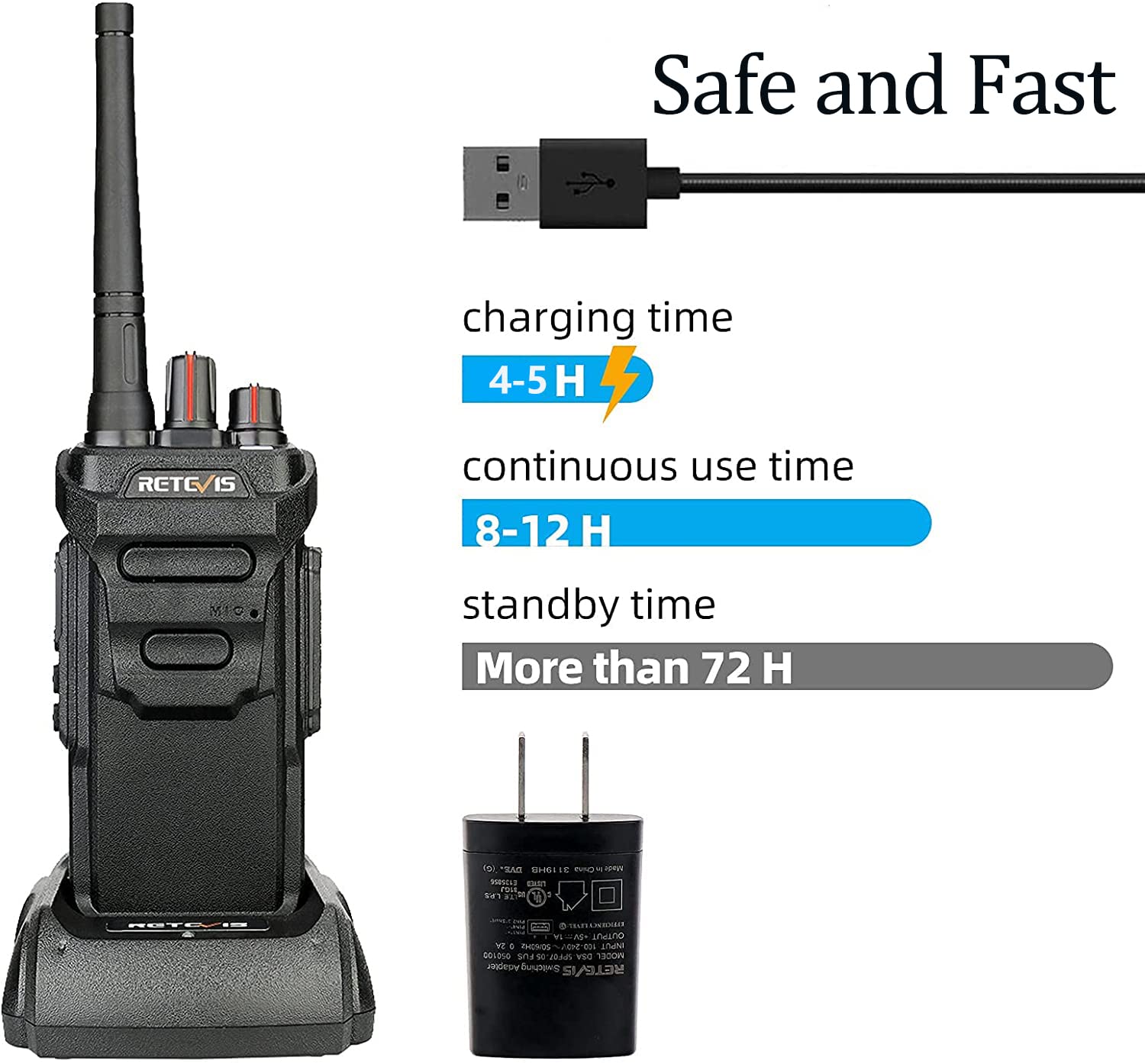 Retevis Rt48 Waterproof Walkie Talkie,2 Way Radio Long Range,Military Grade,Hands Free,Emergency Alarm,Rugged,Squelch,Walkie Talkies With Earpiece For Hunting (2 Pack)