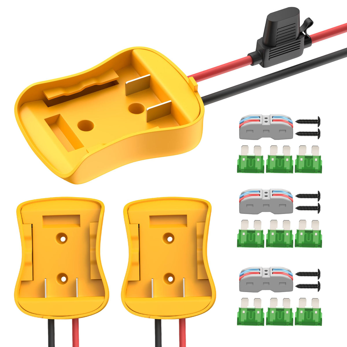Rvboatpat Power Wheel Battery Adapter For 20V Battery Adapter Converter Kit 12 Awg Wire With Fuses And Connectors   3 Pack