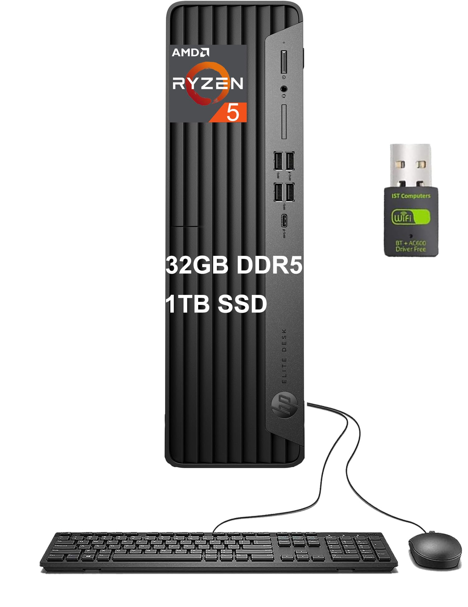 Hp Elite Sff 805 G9 Business Desktop Pc (32Gb Ddr5 Ram, 1Tb Ssd, Amd Ryzen 5 8500G (> Intel I7-1255U)), Small Form Factor For It