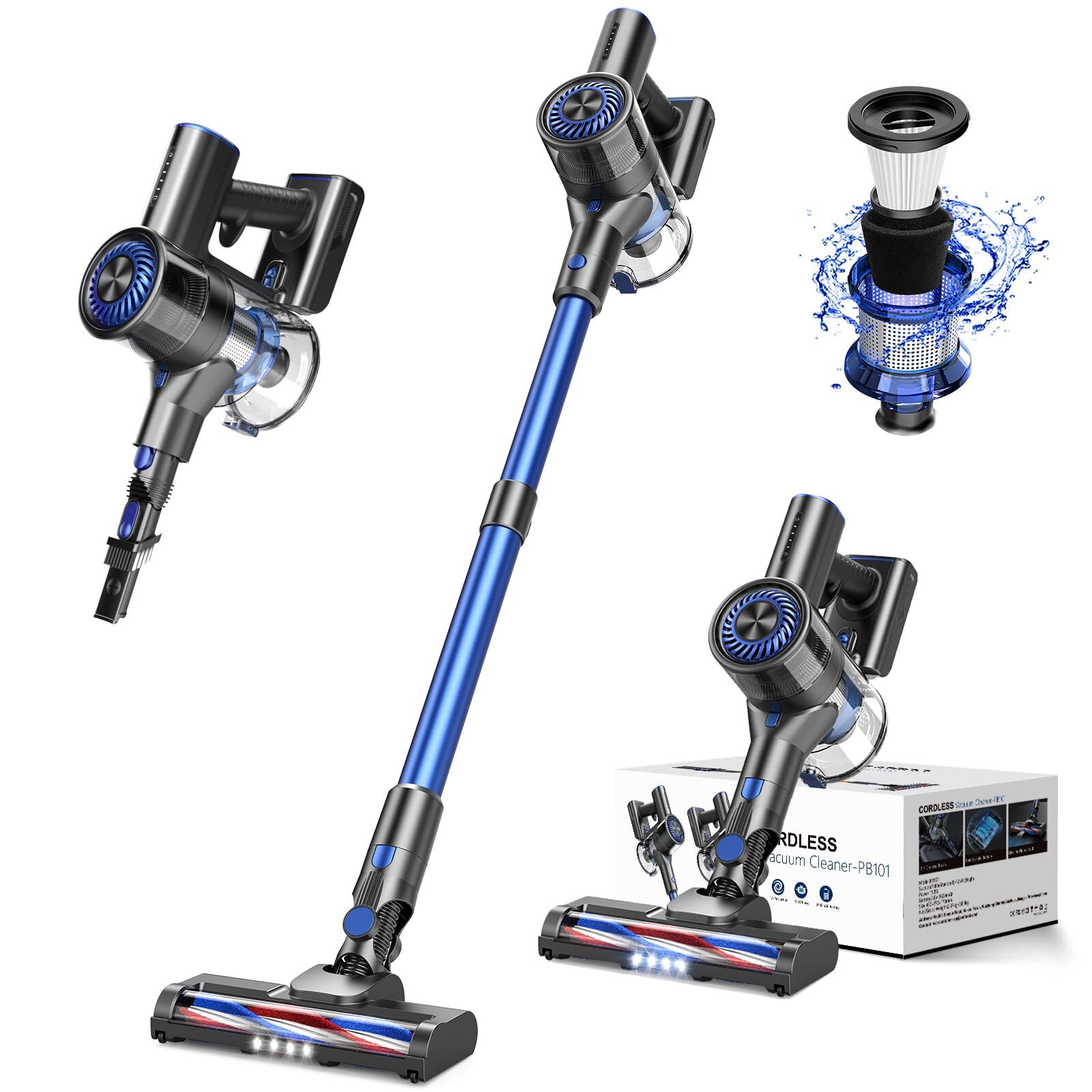 Mbttodf Vacuum Cleaner For Home, Cordless Stick Vacuum Cleaner With 80000 Rpm High Speed Brushless Motor, Up To 40 Mins Runtime