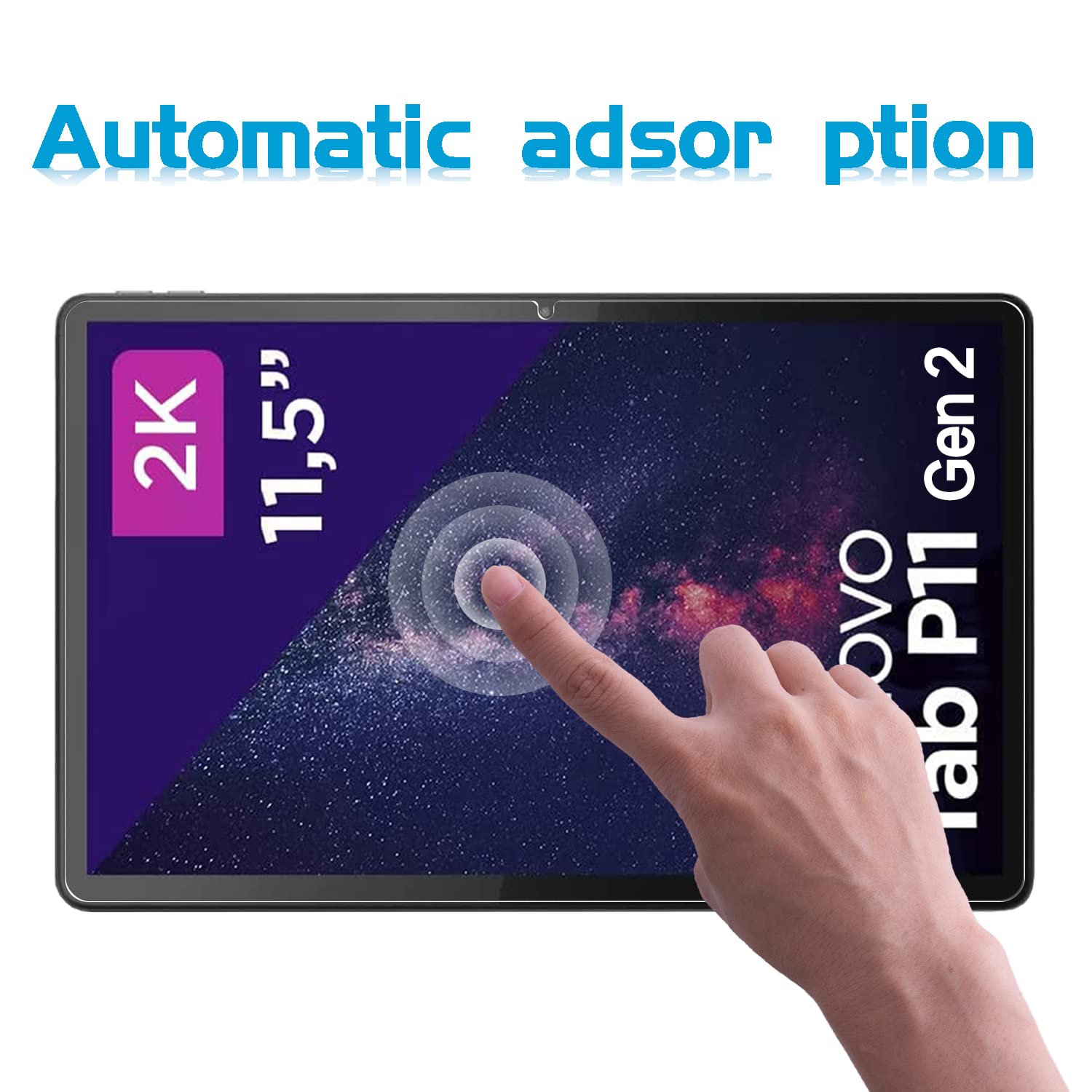 Xunylyee [2 Pack Screen Protector For Lenovo Tab P11 2Nd Gen 11.5 Inch, Easy Installation Tempered Glass For Lenovo Tab P11 2Nd