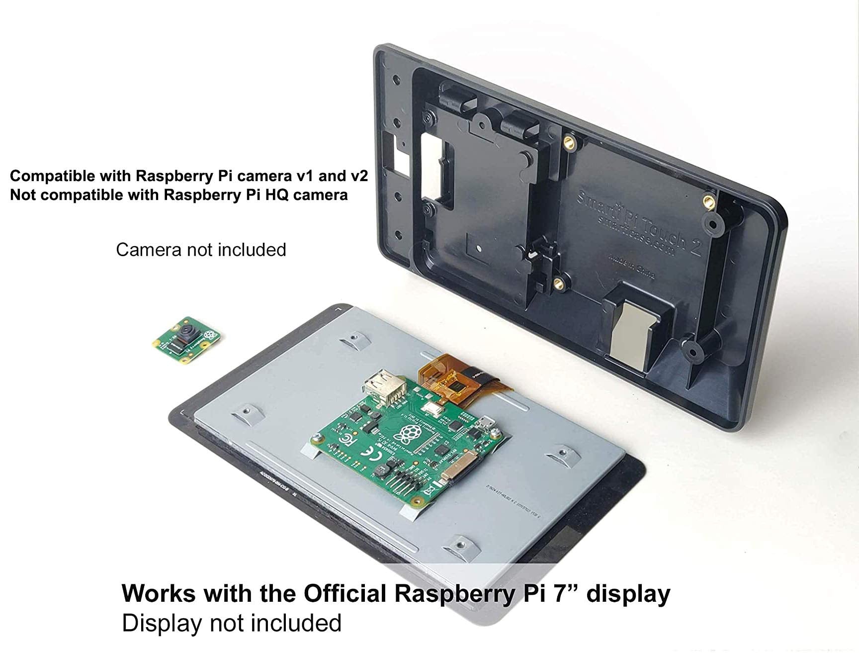 Smartipi Touch 2   Case For The Official Raspberry Pi 7'' Touchscreen Display   With Cooling Fan