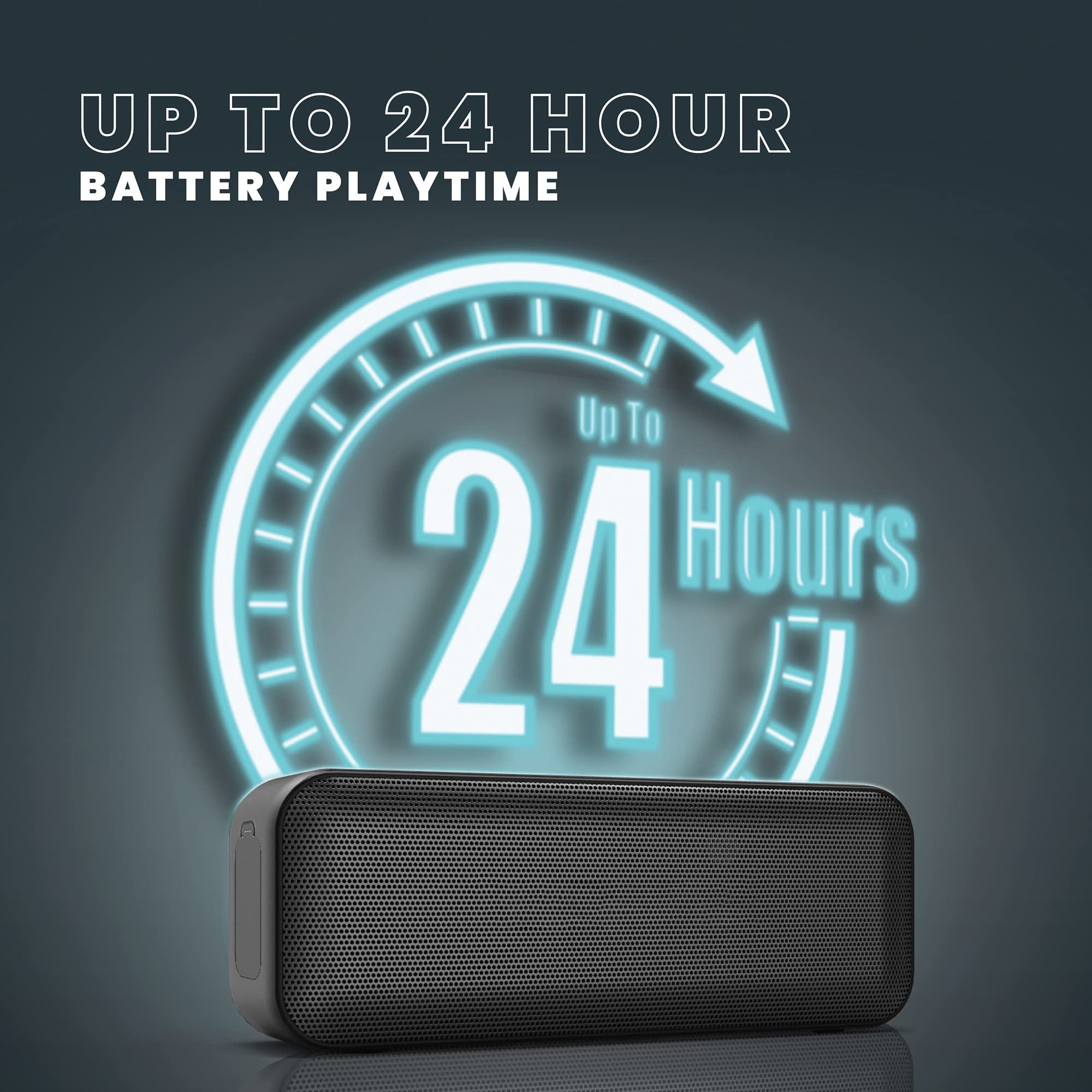 Qfx Bt Zx1 10+ Watt Tws Bluetooth Ipx7 Waterproof Certified Rechargeable Portable Speaker With Punchy Bass, Zero Distortion, 24 Hour Battery Life, Hands Free Calling, Black