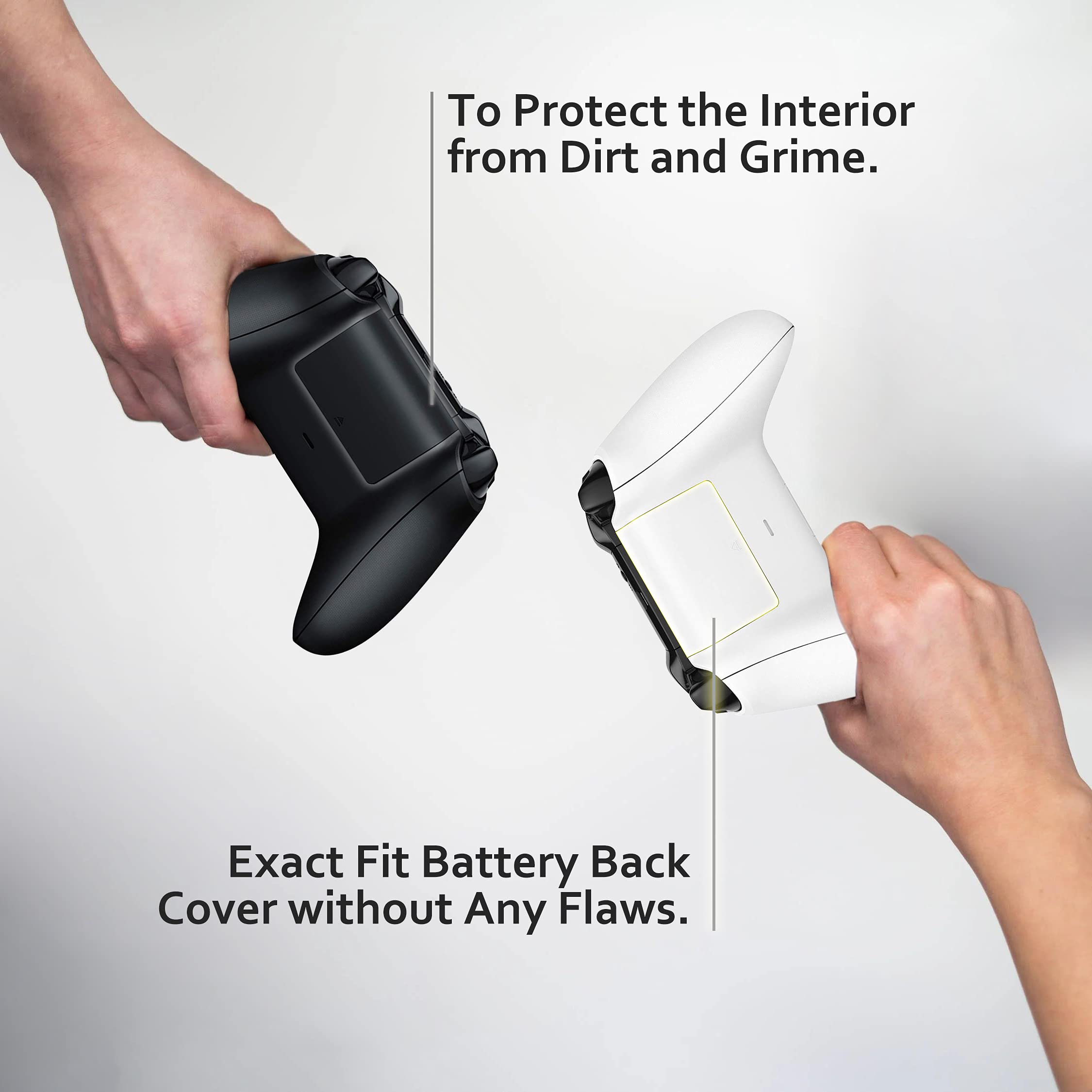 Kelifang Replacement Battery Cover Door Compatible With Xbox Series X/S Controller, Battery Back Shell Repair Part (White)