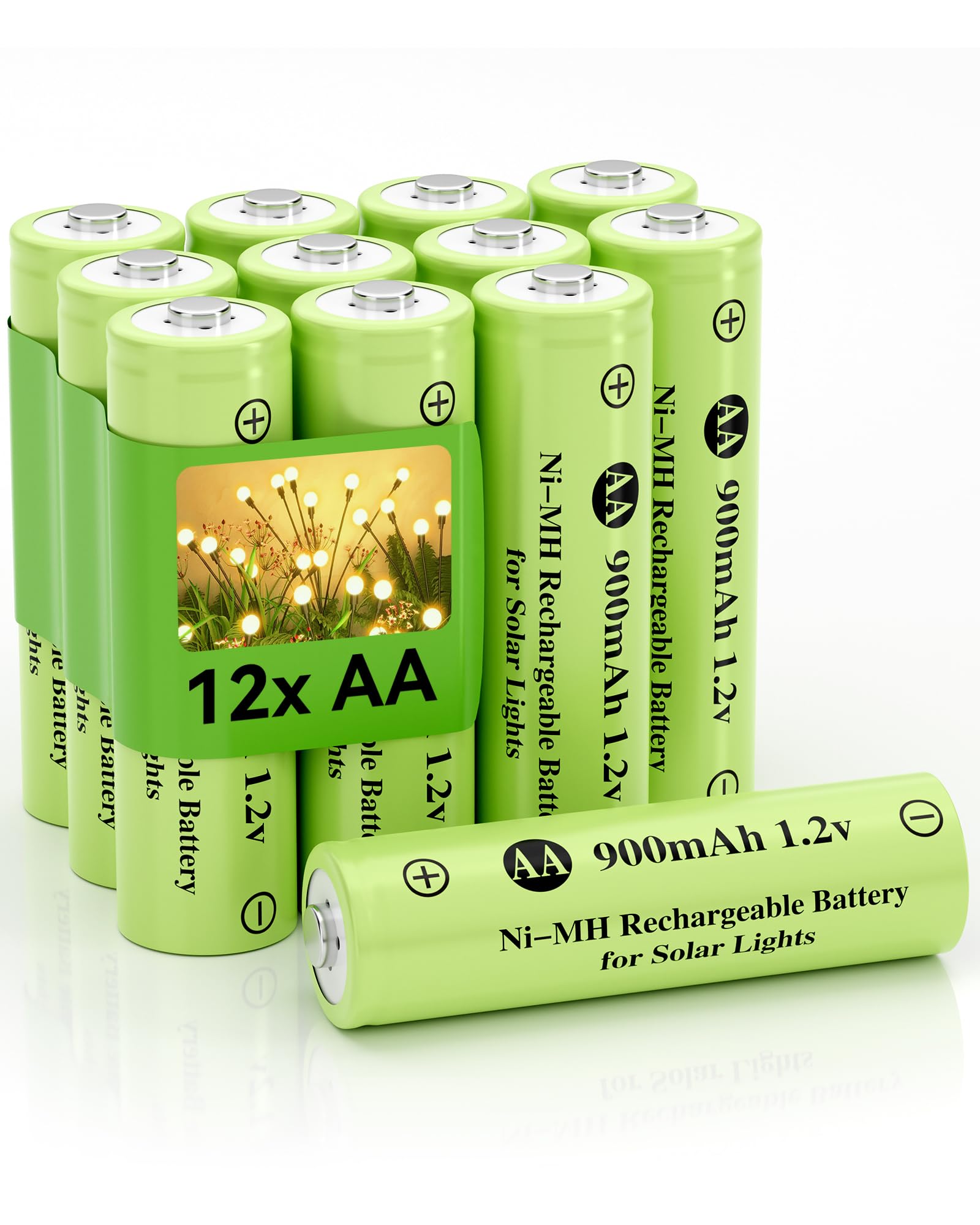 Howardly 1.2v AA Ni-MH Rechargeable Battery, Double A 900mAh 1.2V Rechargeable Battery Pre-Charged, High Capacity for Outdoor So