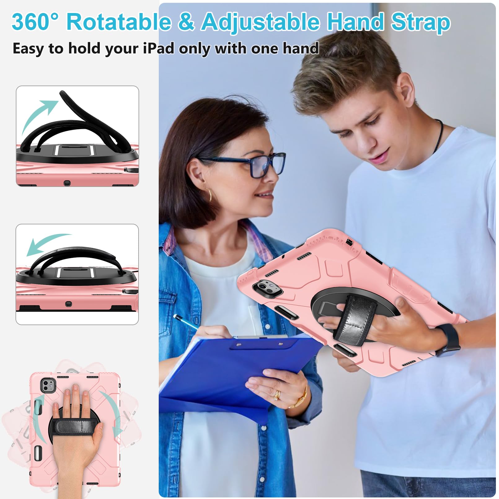 Case For Ipad Pro 11 M4 2024: Protective Cover For Ipad Pro 11 Inch 5Th Generation With Screen Protector  Stand  Handle  Shoulde