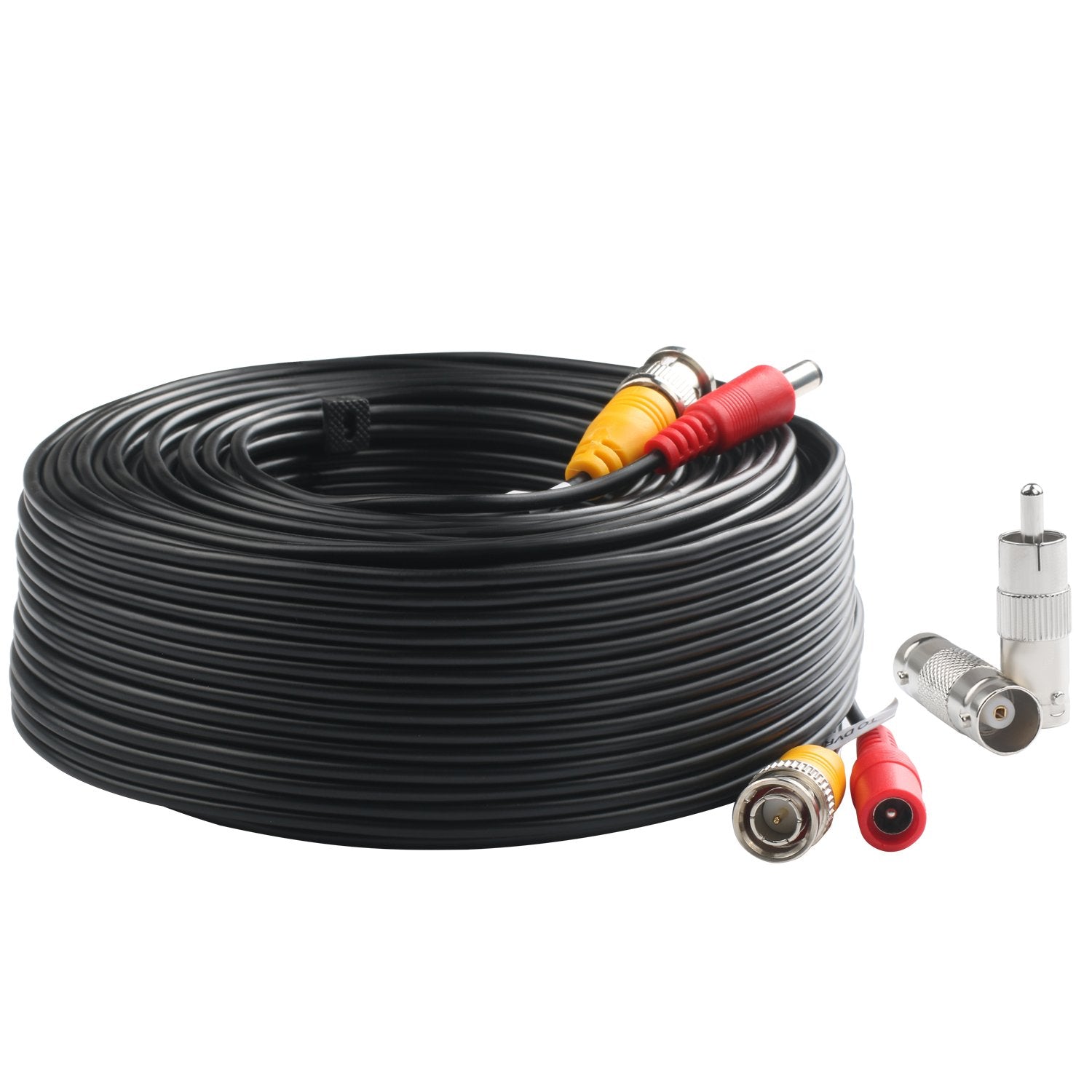 Postta Bnc Video Power Cable (200 Feet) Video Security Camera Cable Wire With Two Connectors For Cctv Dvr Surveillance System