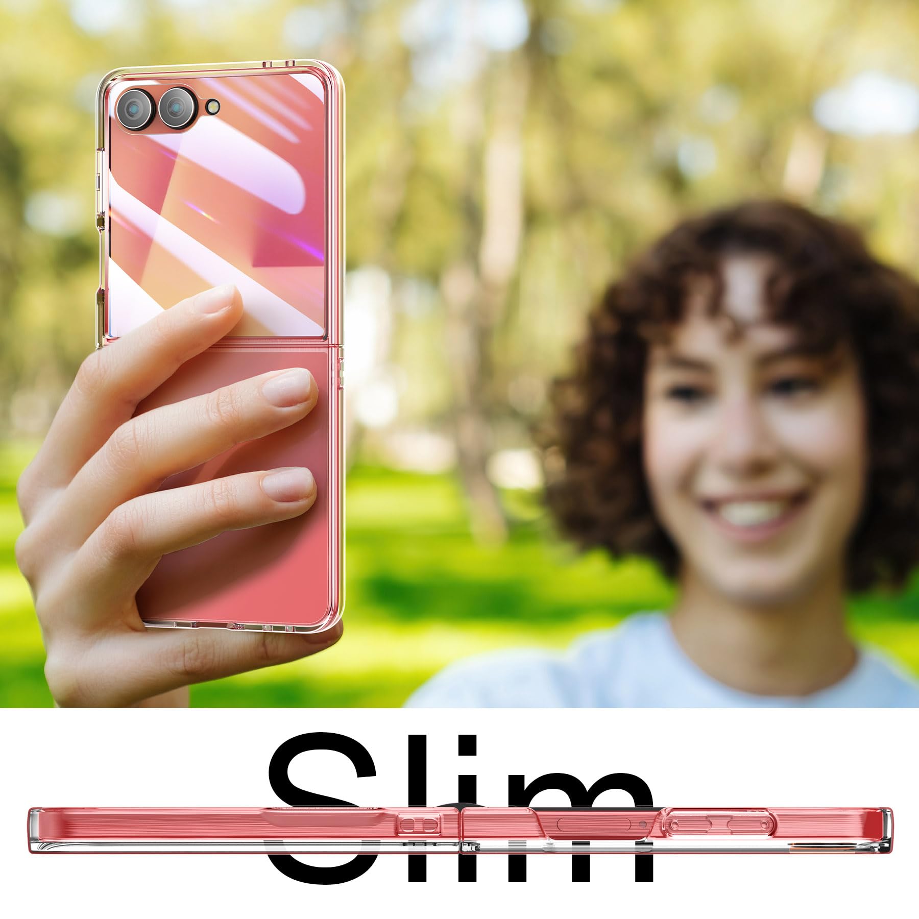 Foluu Slim Fit Case For Samsung Galaxy Z Flip 7, With Front Built-In Screen Protector, Hard Pc Back Protective Cover For Samsung