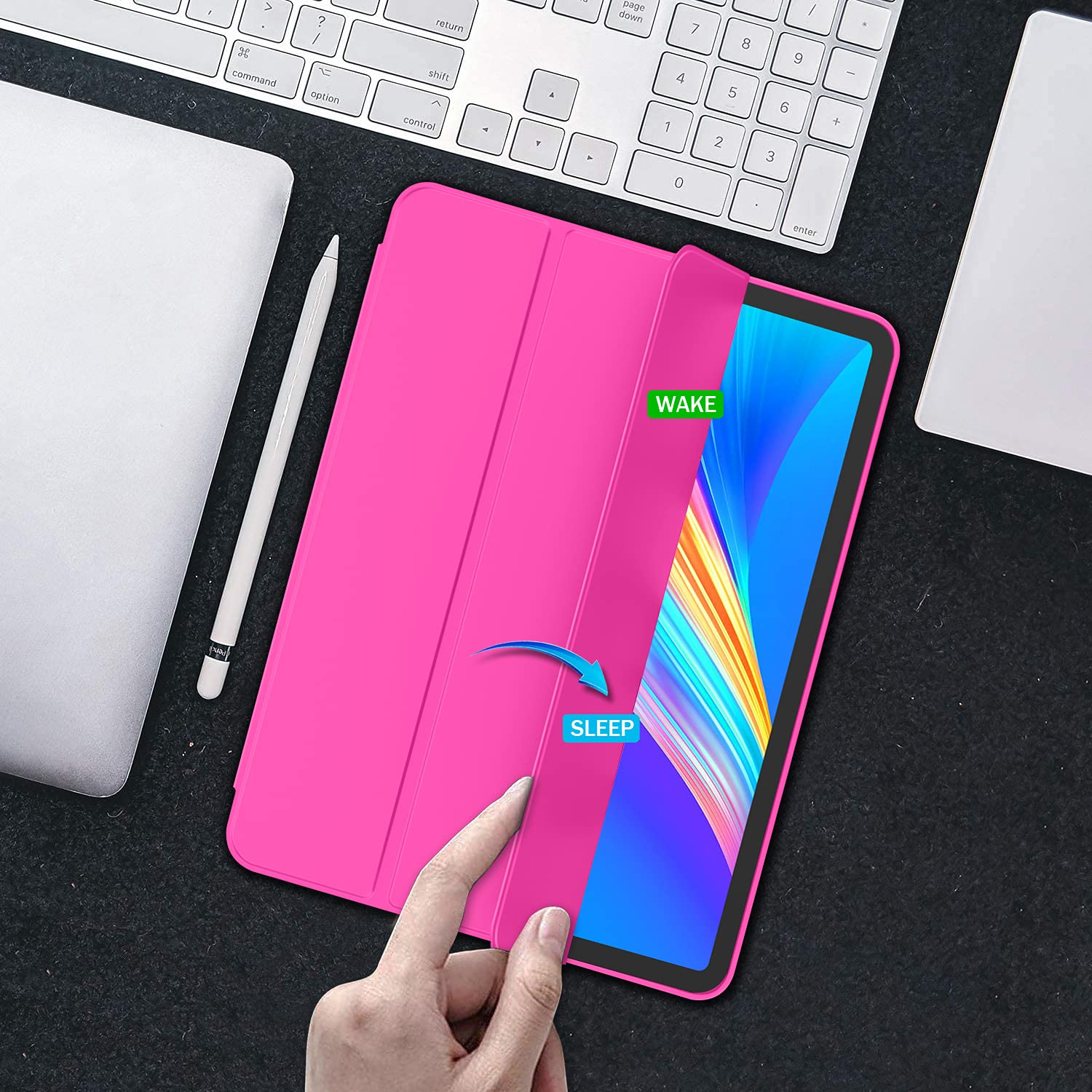 Imieet Ipad Pro 13 Inch Case M4 (2024) With Pencil Holder, [Support Pencil Pro And Pencil (Usb-C)],Trifold Stand Smart Case With