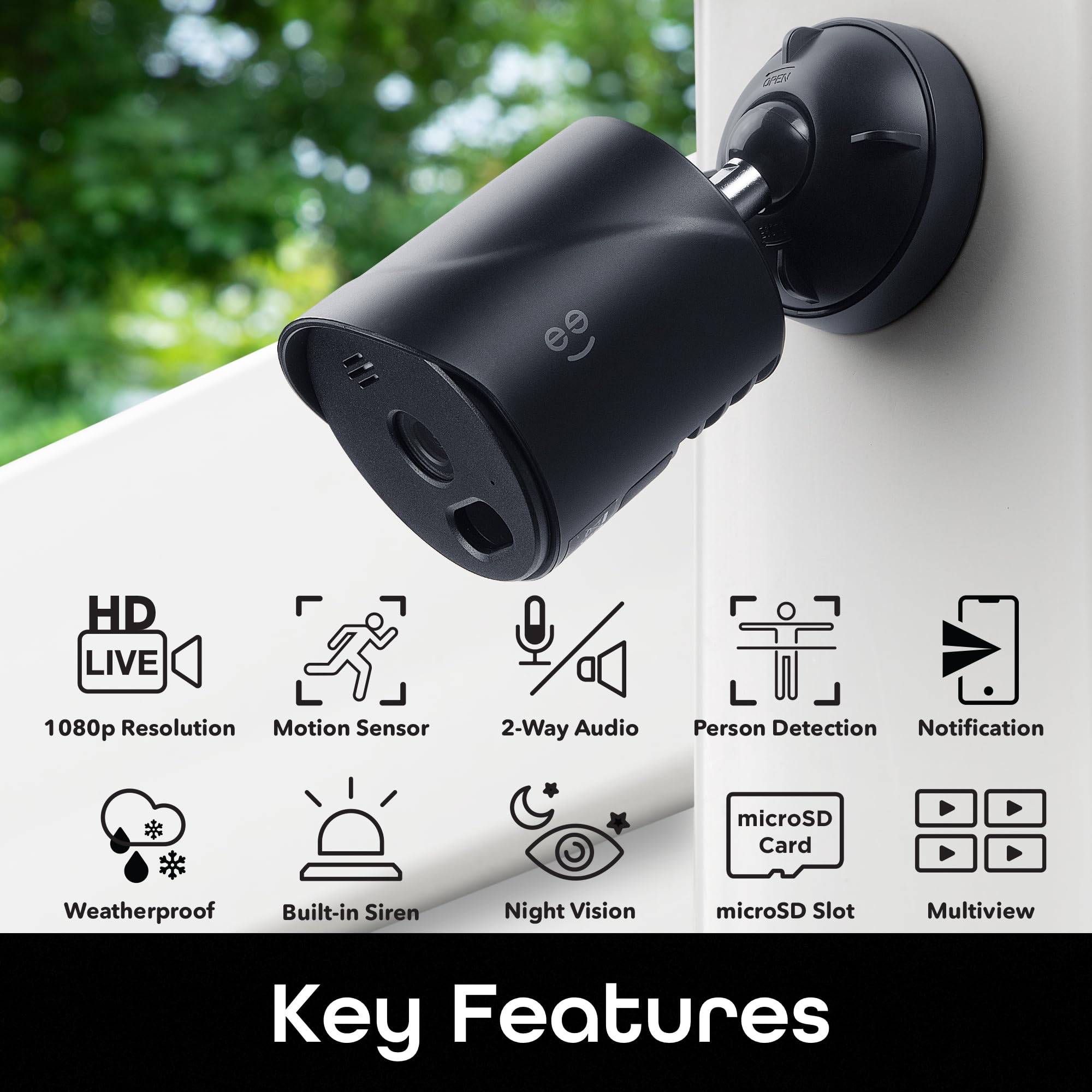 Geeni Vantage Wifi Outdoor Security Camera   1080P Hd, Ip65 Waterproof, 2 Way Audio, Night Vision, Voice Control With Alexa & Google Home