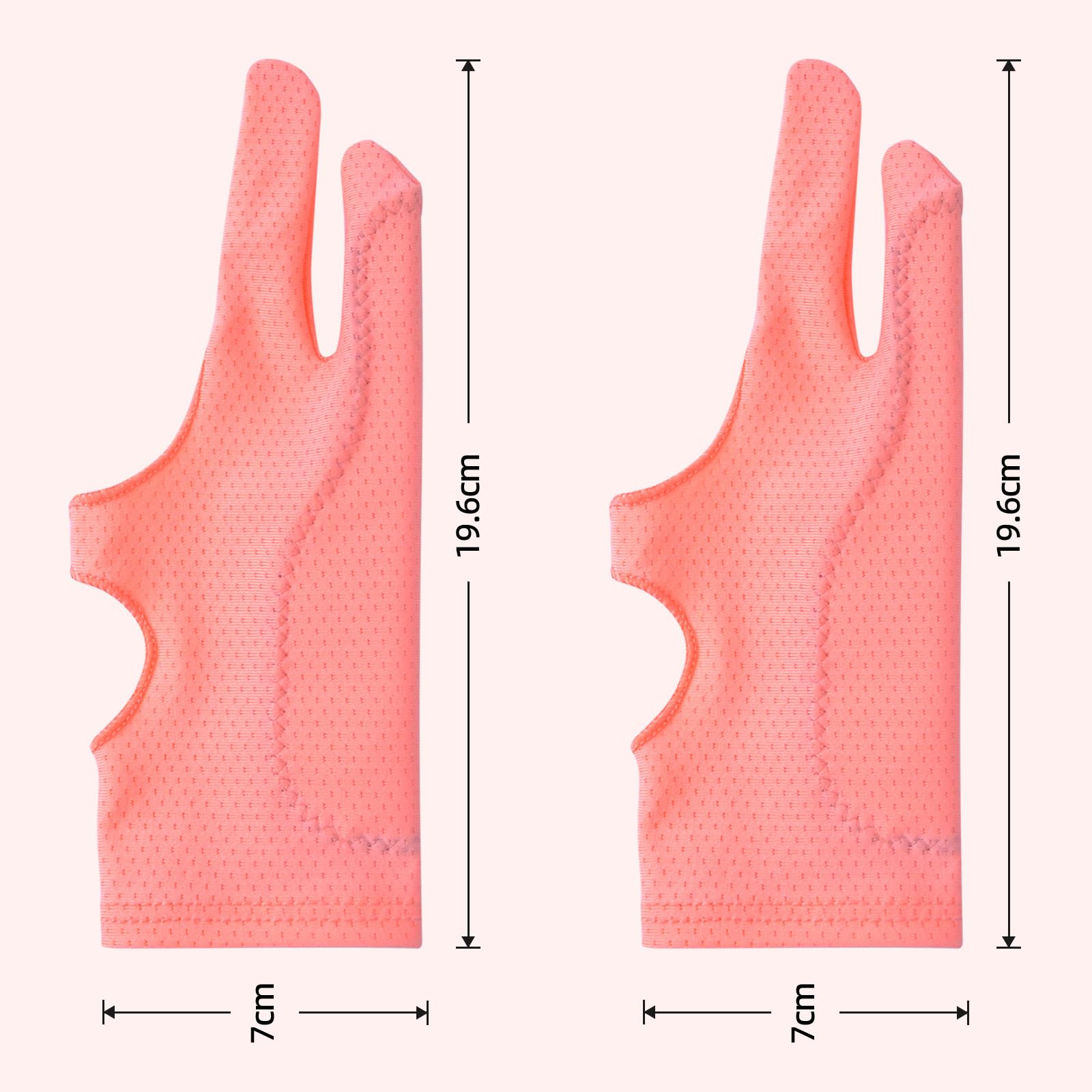 Drawing Glove Right Left Hand [Pink 2Pack] Palm Rejection Glove For Ipad Surface Tablet,Graphic Tablet, Graphics Monitor Digital Art Sketching, Inking, Coloring Two Finger Artist Gloves
