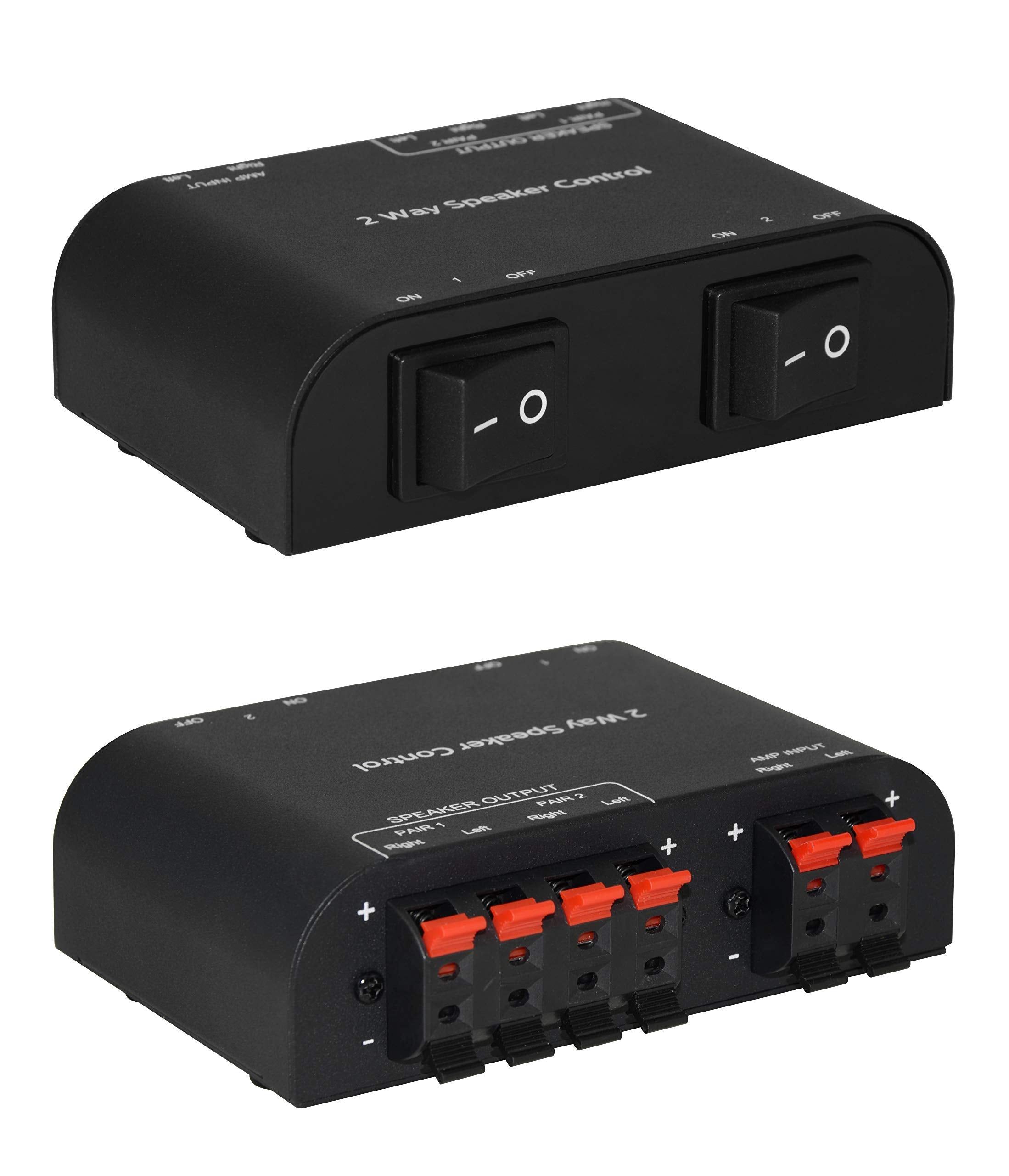 Xtrempro 61048 2 To 4 Way Speaker Switch, 1 In 2 Out To 1 In 4 Out Way Pair Stereo Speaker Selector W/Terminal Clamps Metal Non