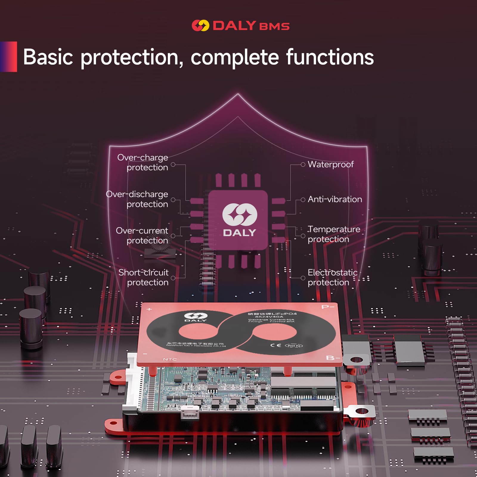 Daly 4S 16S Bms 15A To 200A Protection Board With Balance Wire And Temperature Sensor For Lithium Battery Pack(Lifepo4 4S 12V,10