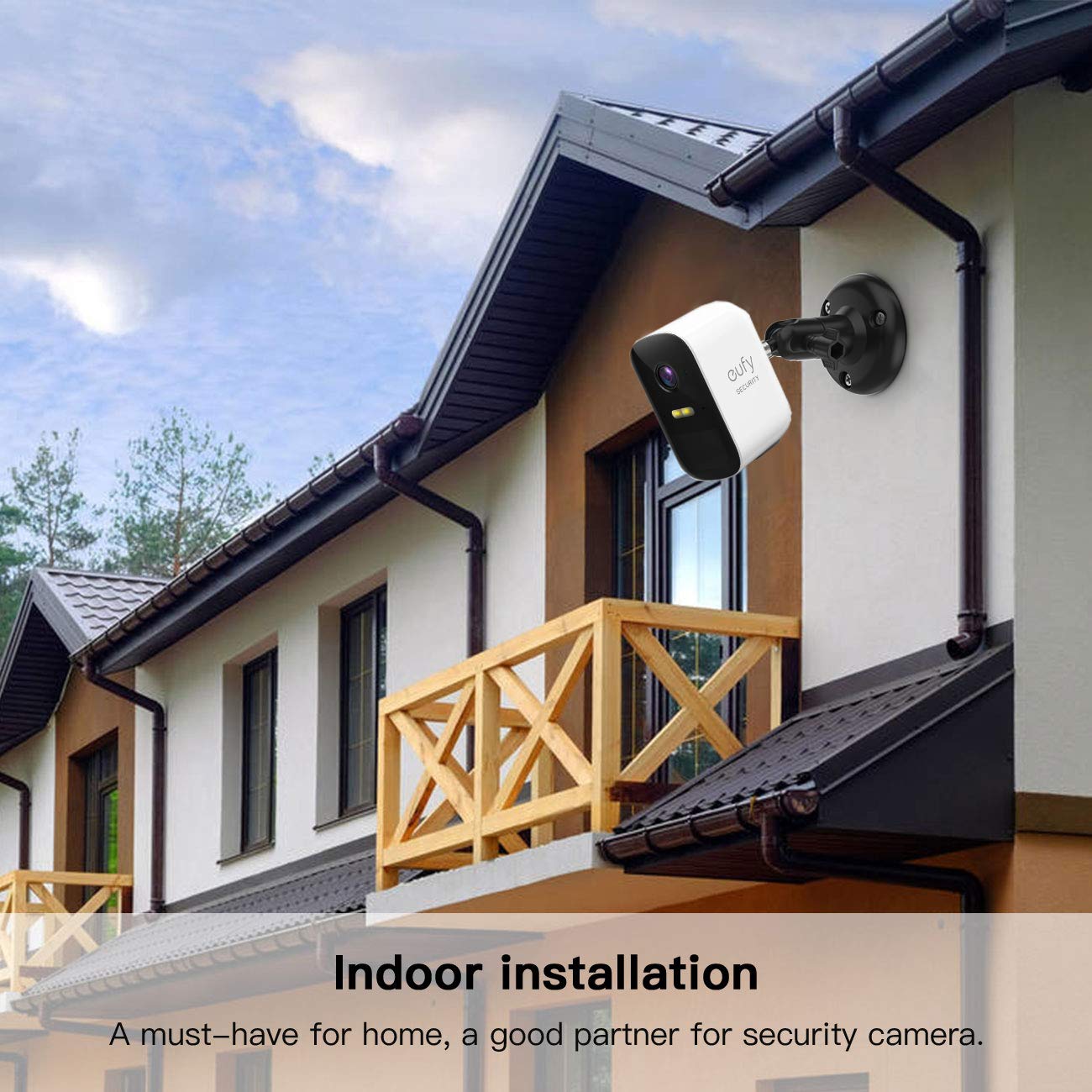 Vomenc Adjustment Wall Mount Holder Compatible With Eufycam 2C,Eufycam 2,Eufycam E And Other Eufycams Compatible Models,1/4' Screw Eufycam Wall Mounts (2Pack, Black)