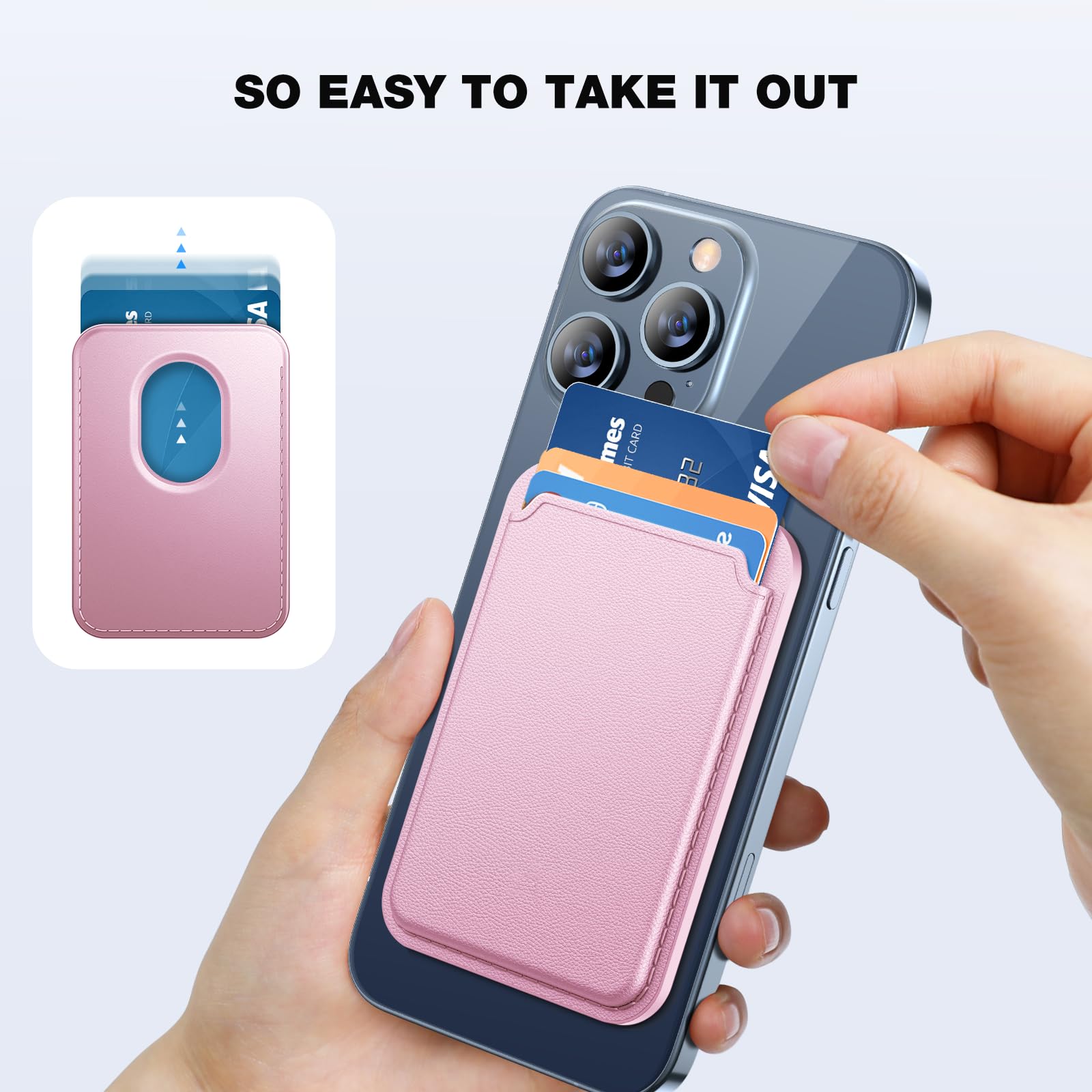 Miracase For Magsafe Wallet, Magnetic Card Wallet Holder, Compatible With Magsafe Wallet, 3 Card Holder, For Iphone 15/14/13/12