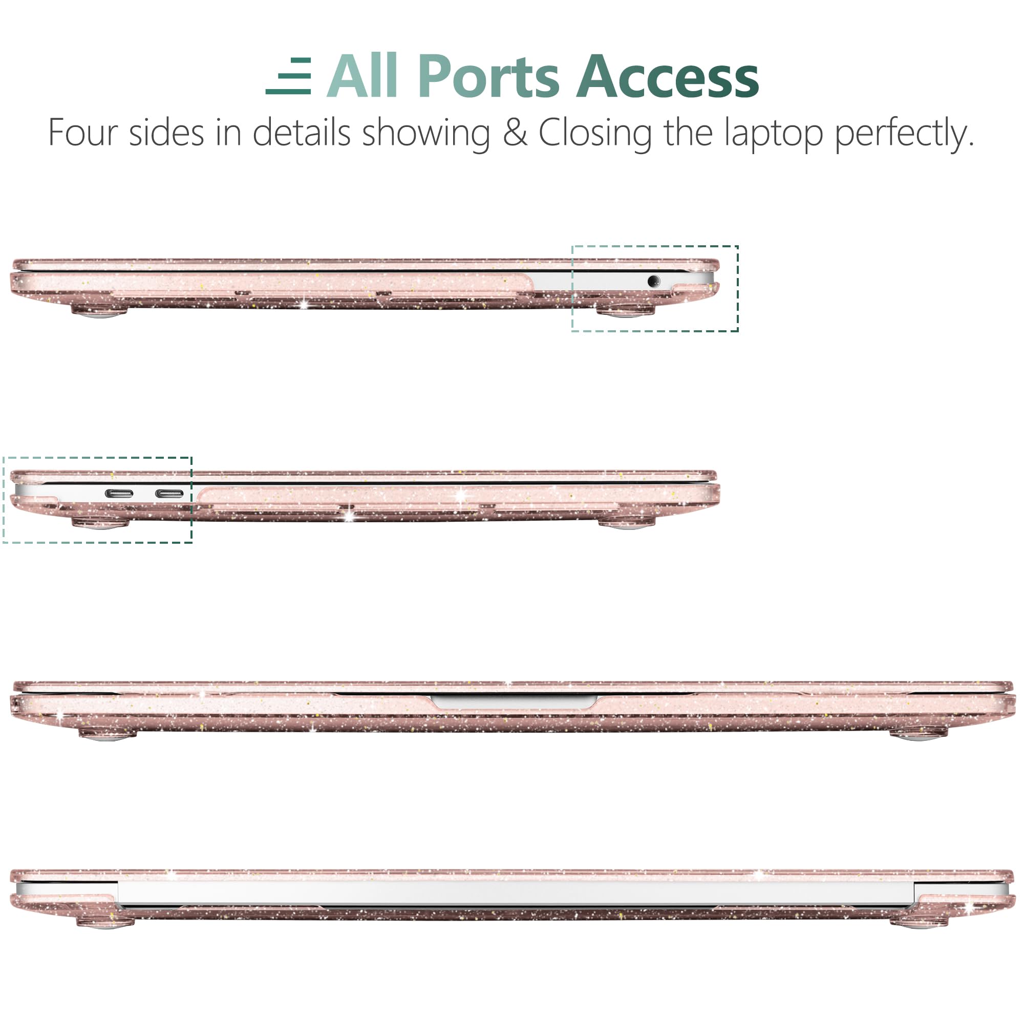 Dongke For Macbook Pro 13 Inch Case 2023 2022 2021 2020 Release Model A2338 M2/M1 A2251 A2289 With Touch Bar & Touch Id, Glitter