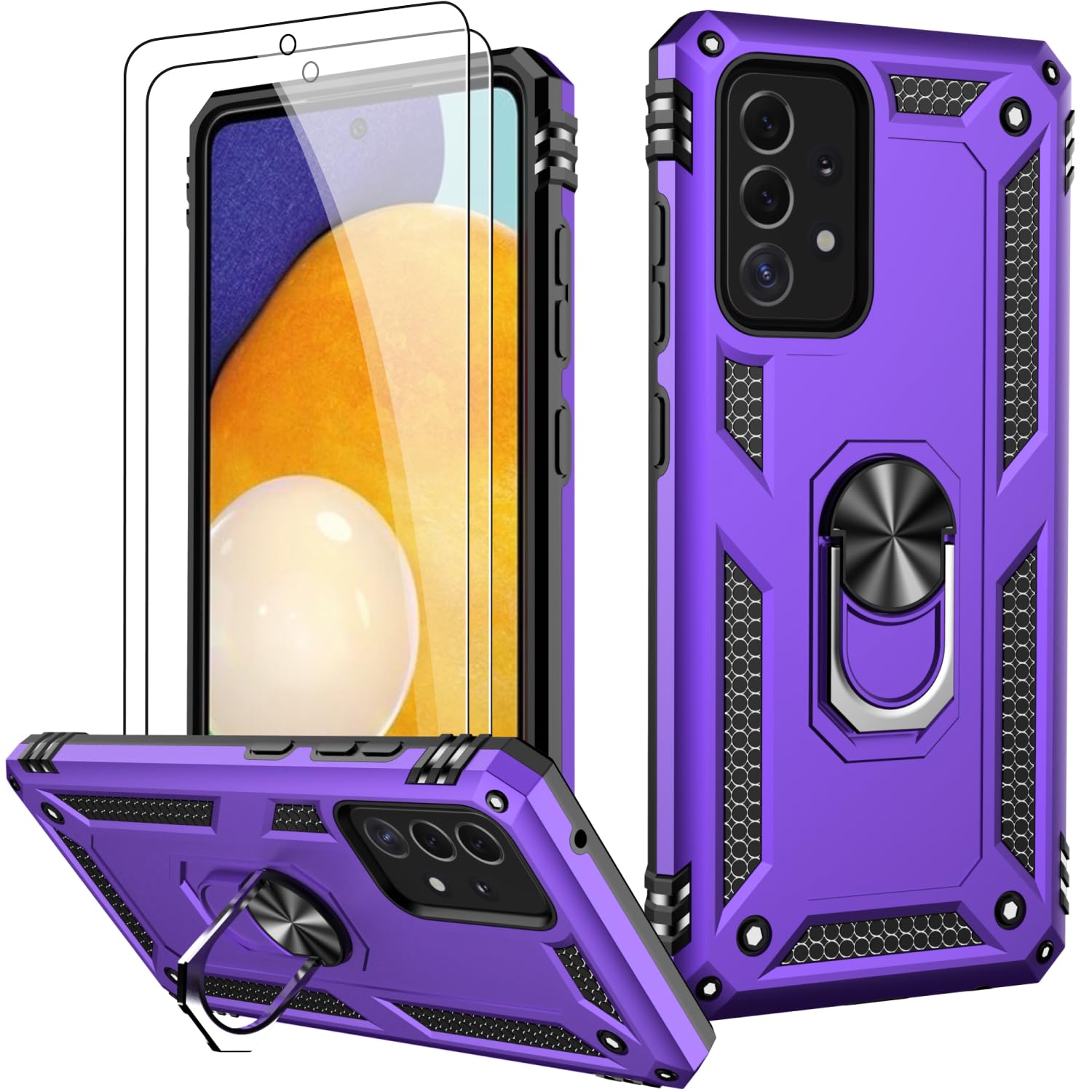 Lumarke For Galaxy A73 Case With Screen Protector,Pass 16Ft. Drop Tested Military Grade Protective Phone Cover With Magnetic Rin