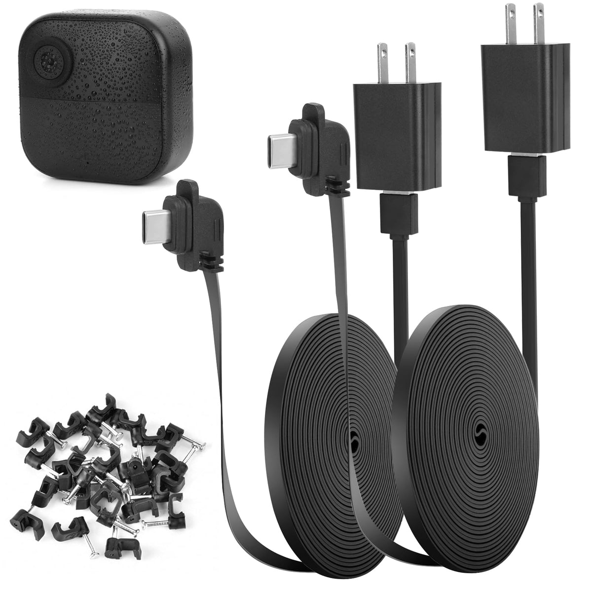 Itodos 2 Pack 20Ft/6M Power Cable And Adapter Compatible With Blink Outdoor 4 (4Th Gen), Weatherproof Outdoor, Flat Charging Cab