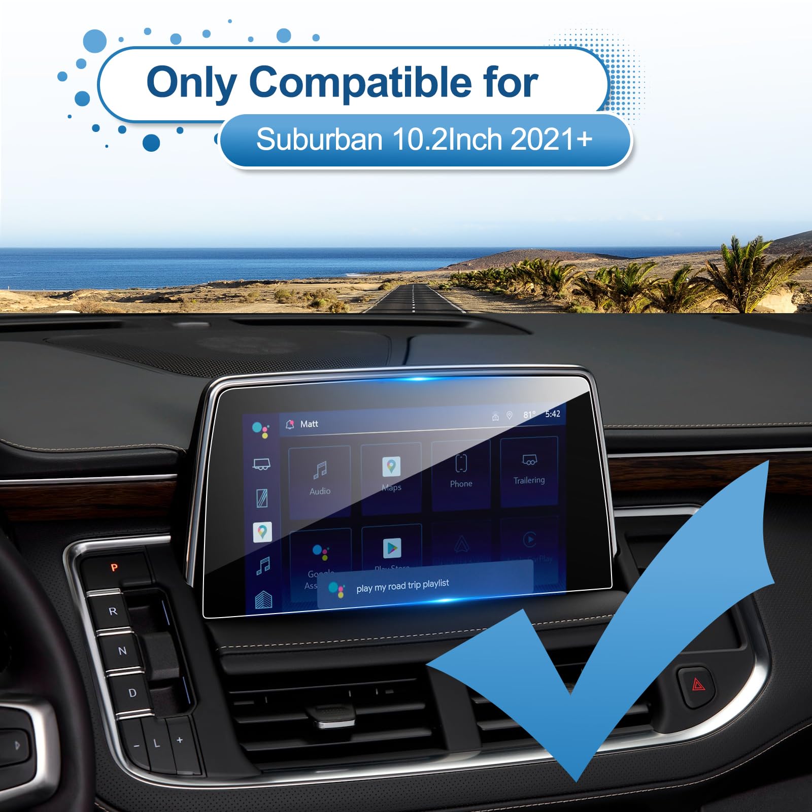 Coleya 2021 2022 2023 2024 Suburban Screen Protector For Chevrolet Suburban (Lt/Z71/Rst/Premier/High Country) 10.2 Inch Touch Sc