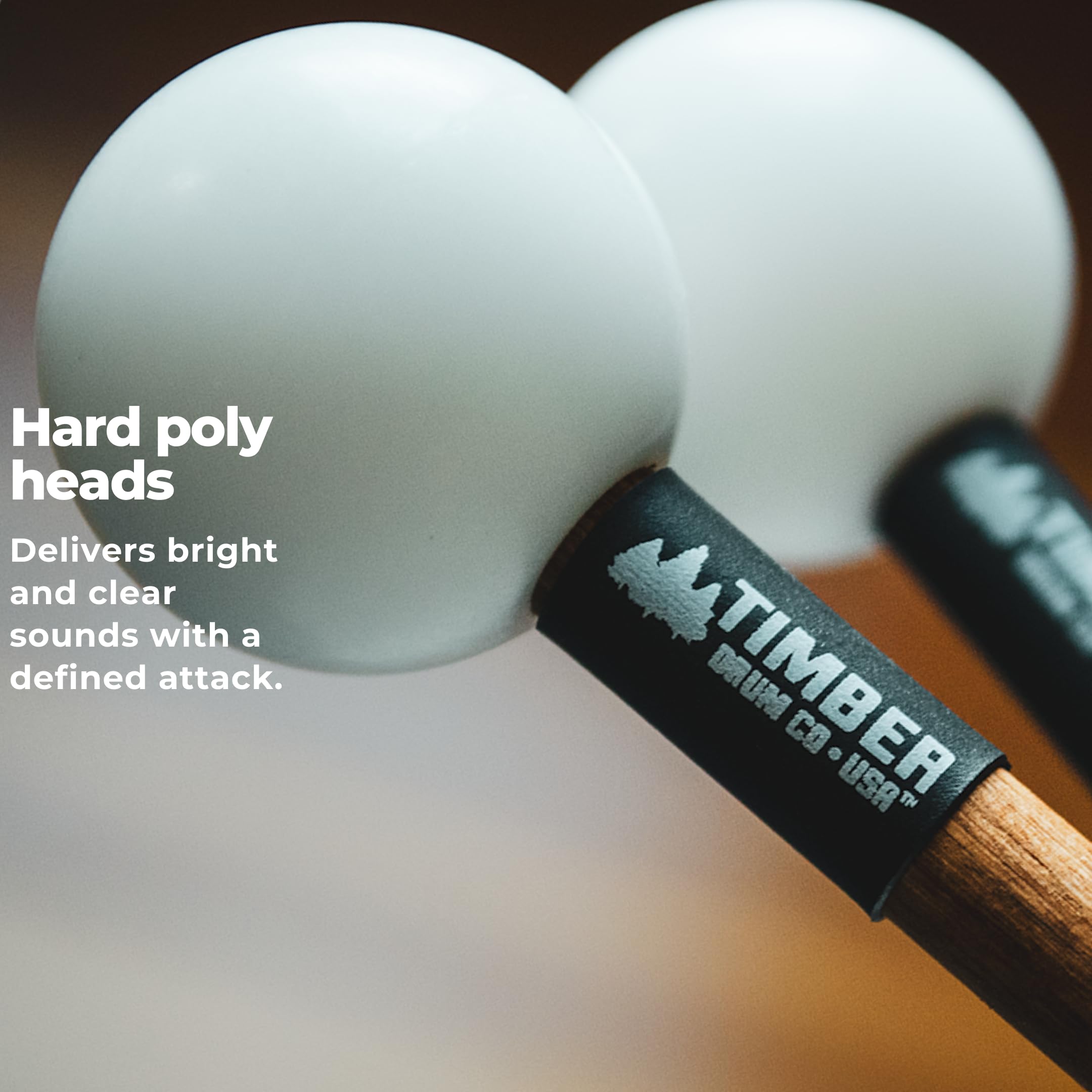 Timber Drum Co. T2Hp, Made In U.S.A. Pair Of Hard Polymer Mallets For Energy Chime, Xylophone, Wood Block, And Bells